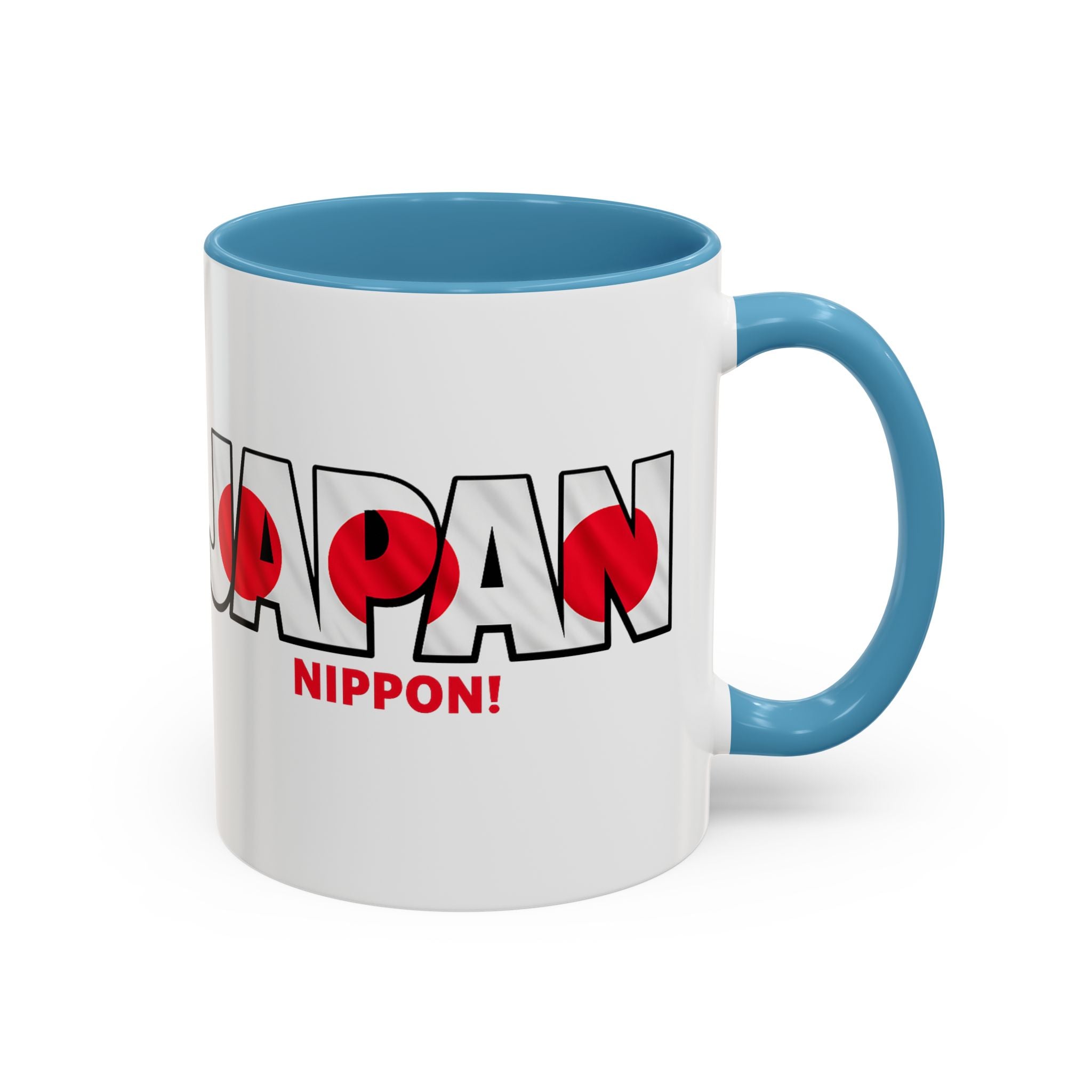 Japan Nippon Text Accent Mug | Flag Lettering Coffee Cup, World Cup 2026, Gift for Dad