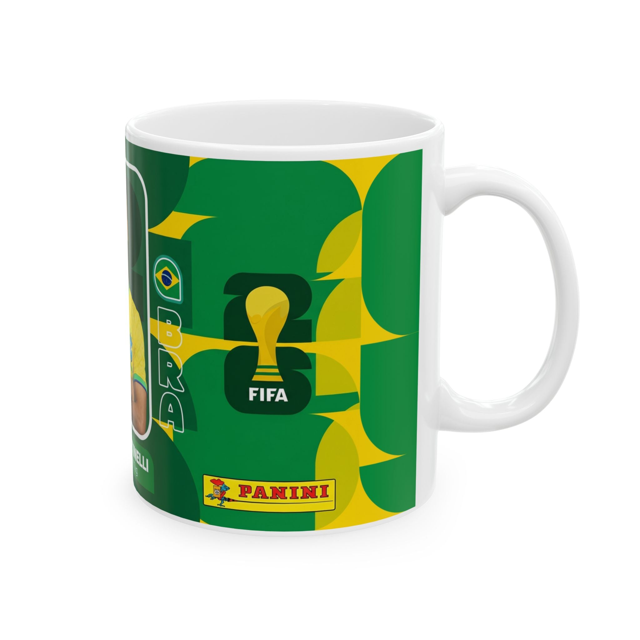 Brazil Soccer Player Gabriel Martinelli Mug — Ceramic Coffee Cup (11oz/15oz), World Cup 2026 Mugs