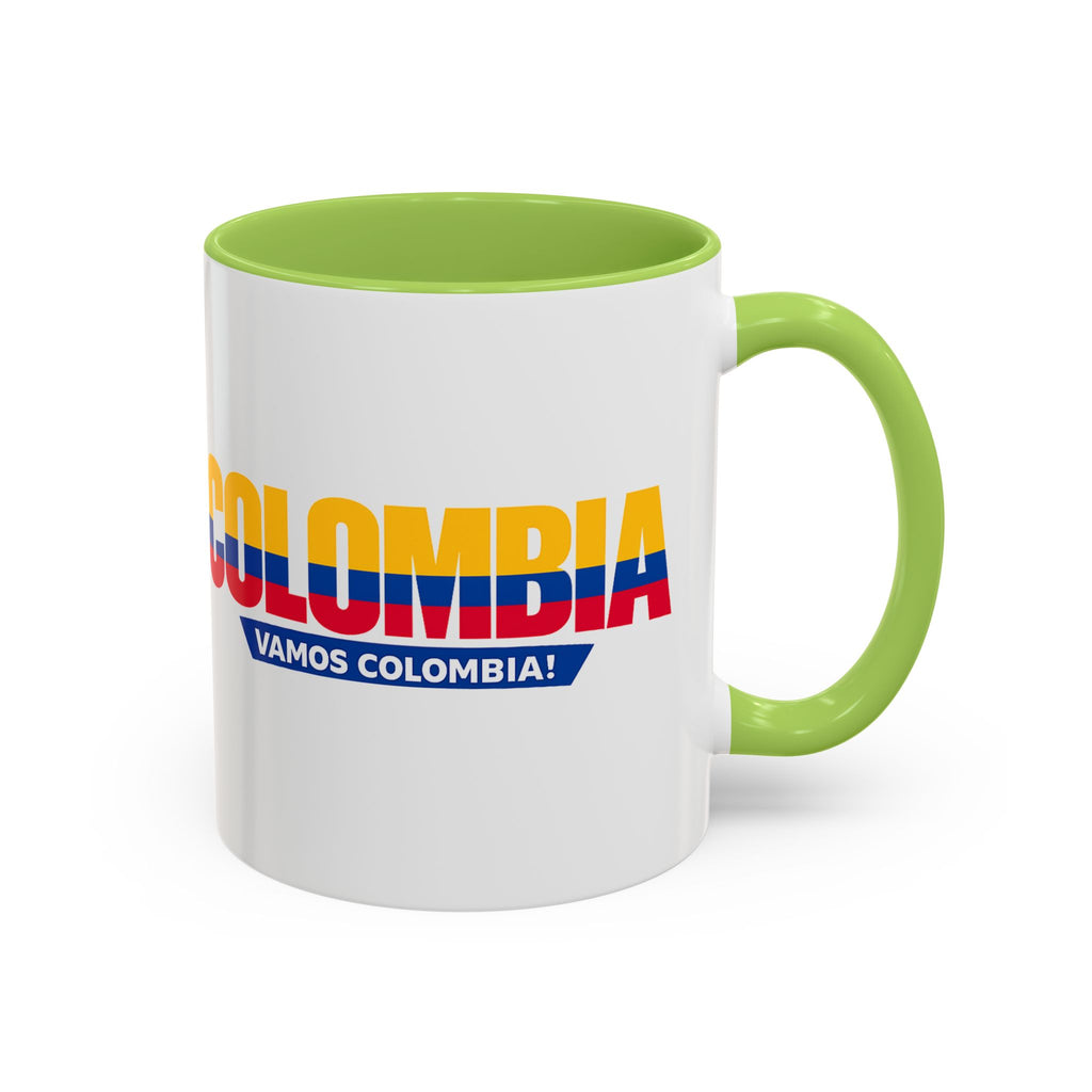 Colombia Vamos Colombia! Accent Coffee Mug | 11oz 15oz ceramic World Cup 2026, Soccer Gift