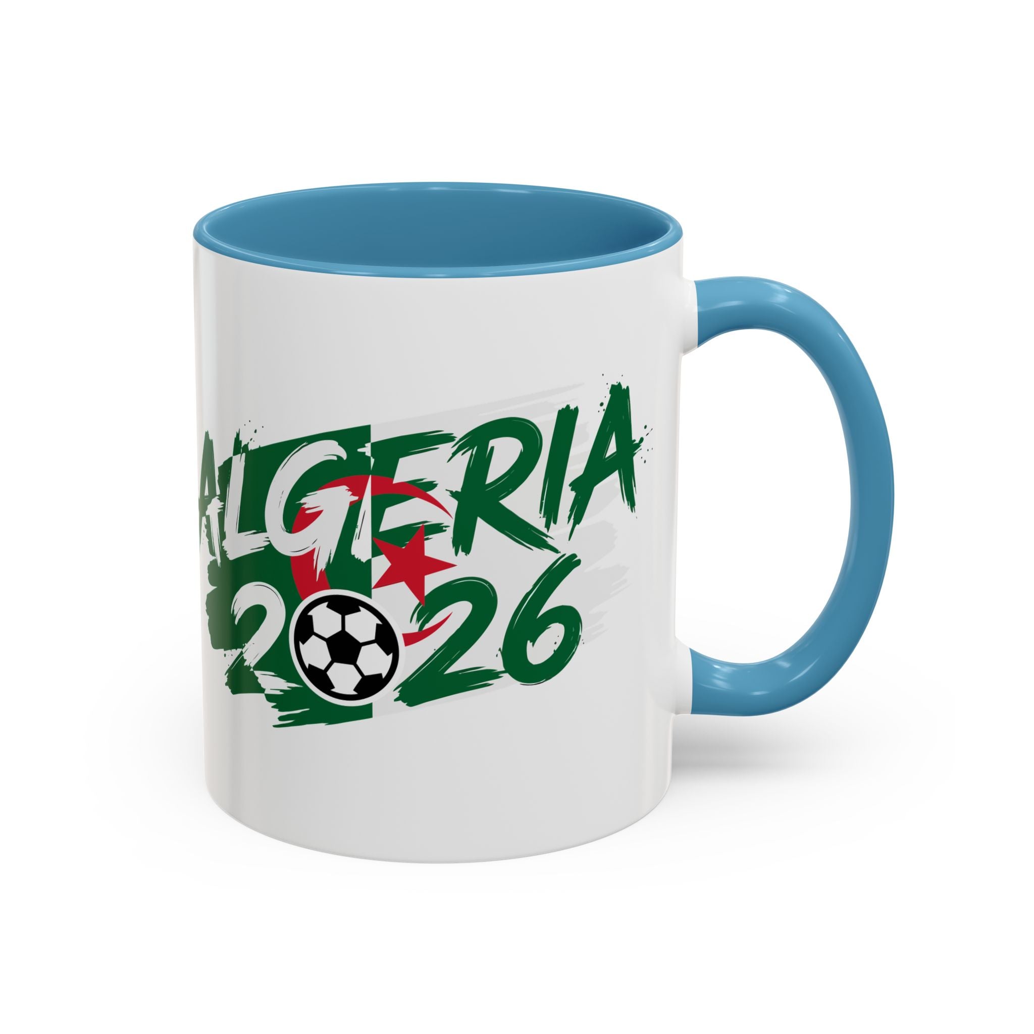 Algeria 2026 Soccer Logo Accent Coffee Mug | 11oz 15oz, Soccer World Cup 2026, Gifts for Dad