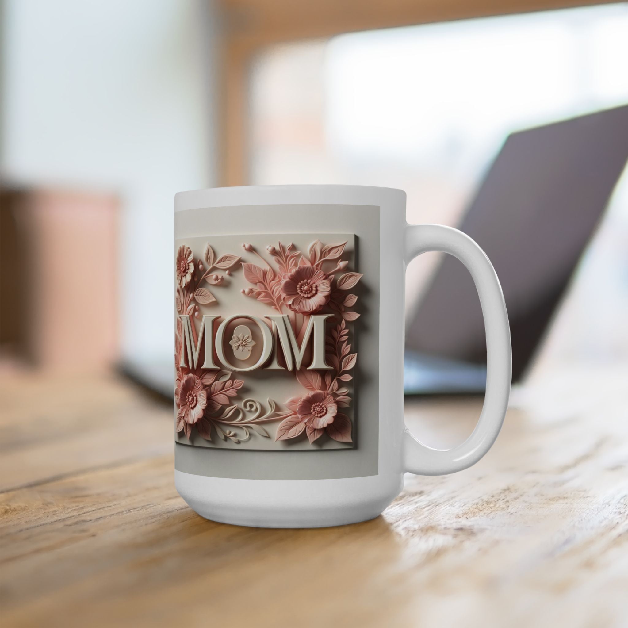 Floral 3D Mom Coffee Cup, Ceramic Mug, Mother's Day Sale