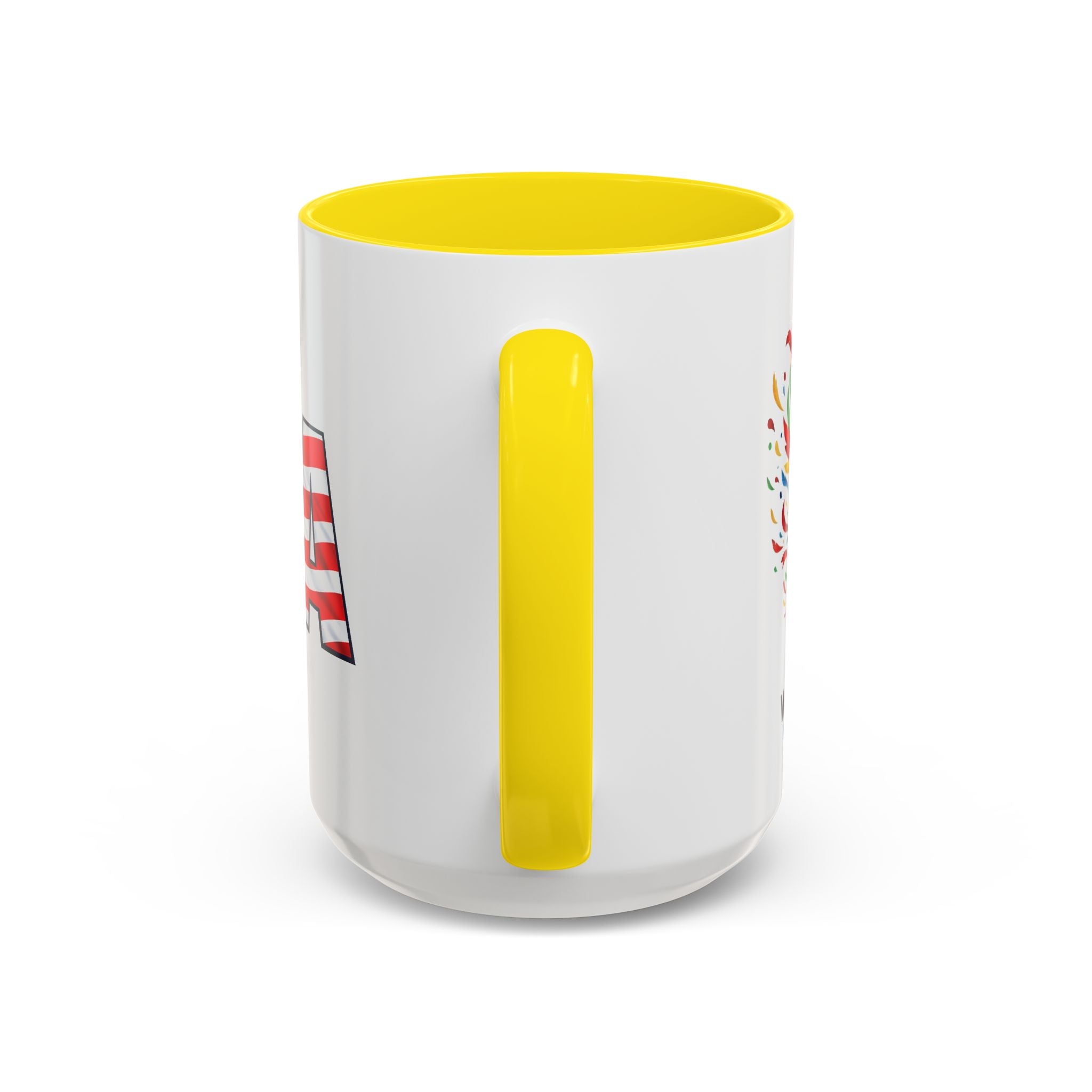 USA Flag Text Accent Coffee Mug | Patriotic American Stars Stripes Mug, Soccer World Cup 2026, Gifts for Dad