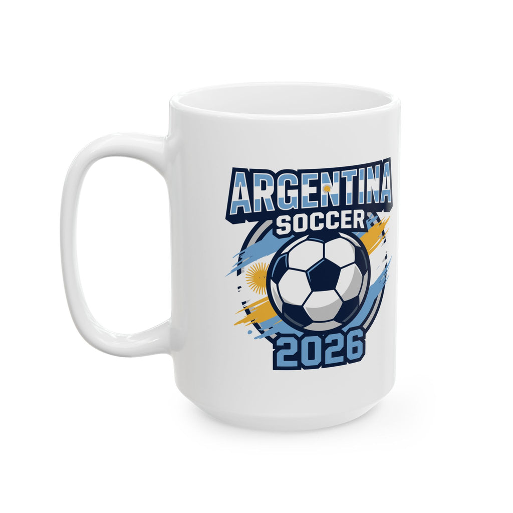 Argentina soccer mug, World Cup 2026 fan coffee cup, ceramic, 11oz and 15oz