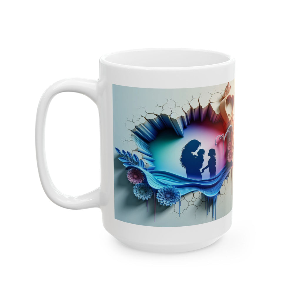 Abstract Heart Bloom Mug | Ceramic Coffee Cup, Mother's Day Sale