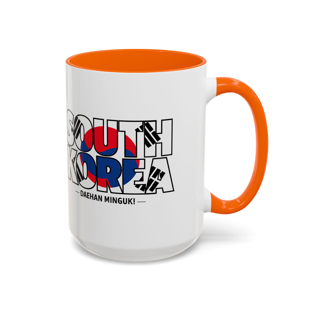 South Korea flag text Accent Coffee Mug | Korean travel souvenir, Soccer World Cup 2026, Gifts for Dad