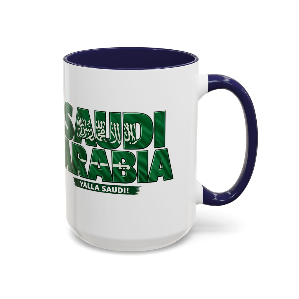 Saudi Arabia Typography Mug | Accent Coffee Mug, Green National Design, Soccer World Cup 2026, Gifts for Dad