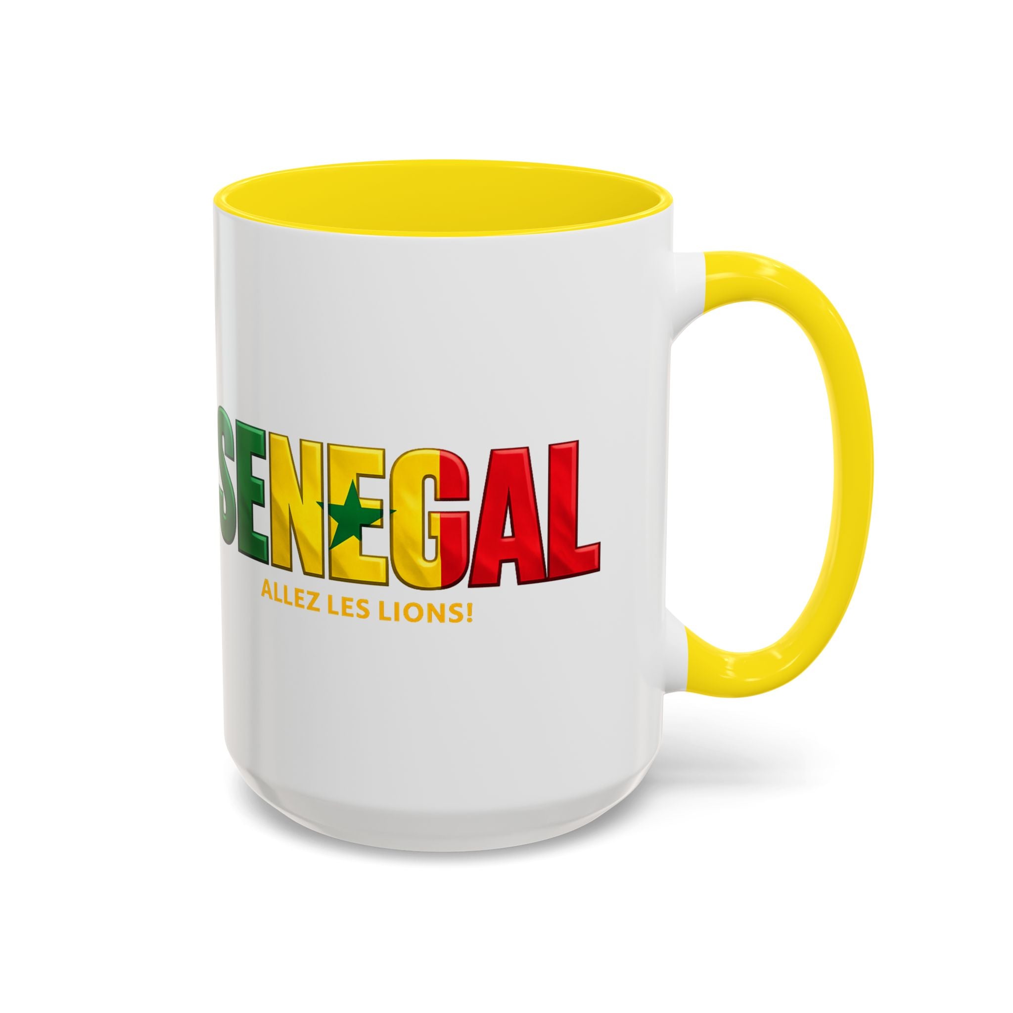 Senegal flag text mug | Accent Coffee Mug 11oz 15oz, Soccer World Cup 2026, Gift for Dad