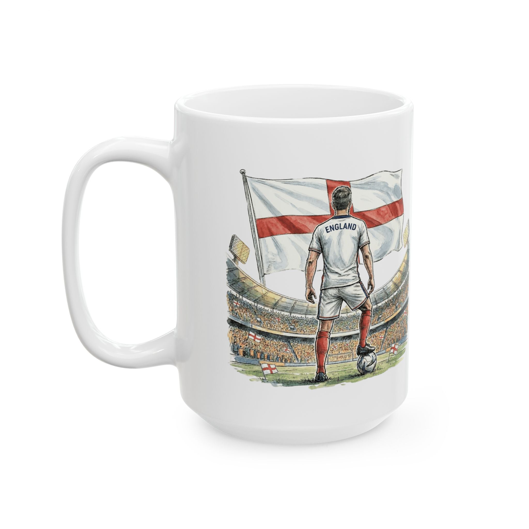 England Soccer World Cup 2026 Mug, Ceramic Cup, England Flag, Sports Gift