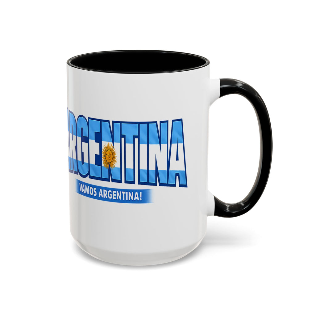 Argentina Vamos Argentina Mug | Accent Coffee Mug, Flag Text Design