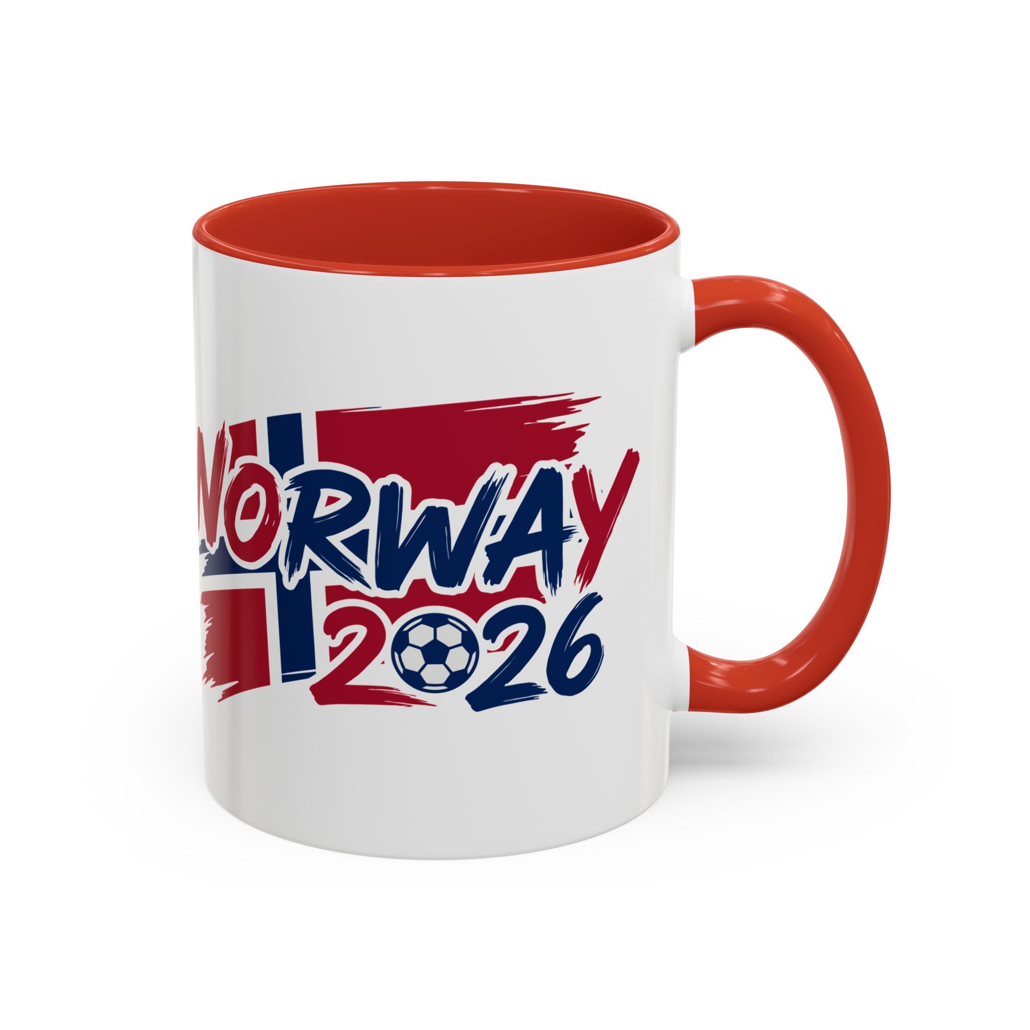 Norway 2026 Soccer Flag Accent Coffee Mug | 11oz 15oz, World Cup 2026, Gift for Dad