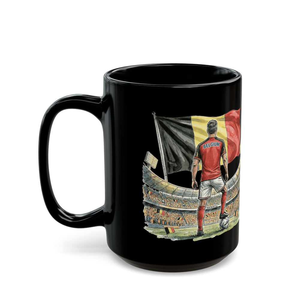Belgium World Cup 2026 Mug | Black Ceramic Coffee Cup, Belgium Flag, Gift For Dad