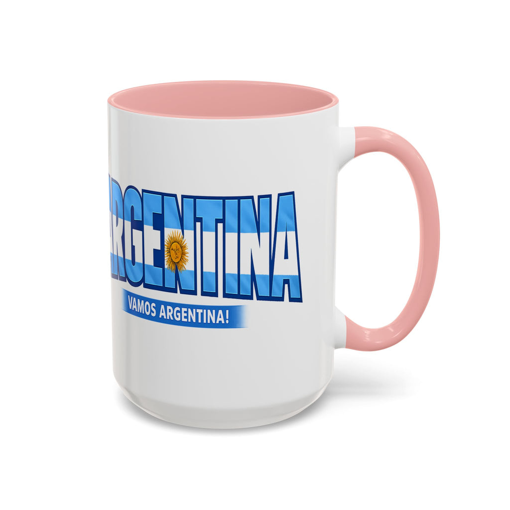 Argentina Vamos Argentina Mug | Accent Coffee Mug, Flag Text Design