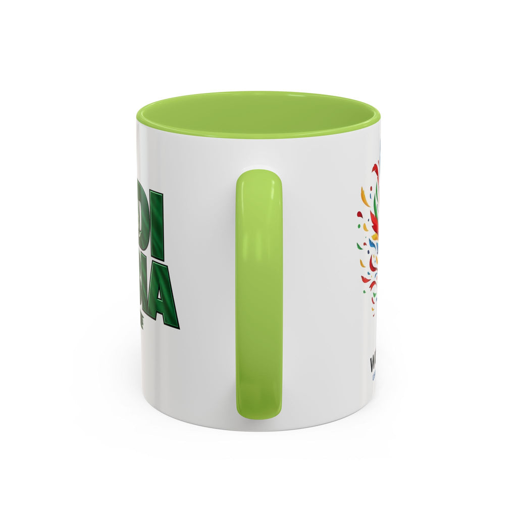 Saudi Arabia Typography Mug | Accent Coffee Mug, Green National Design, Soccer World Cup 2026, Gifts for Dad