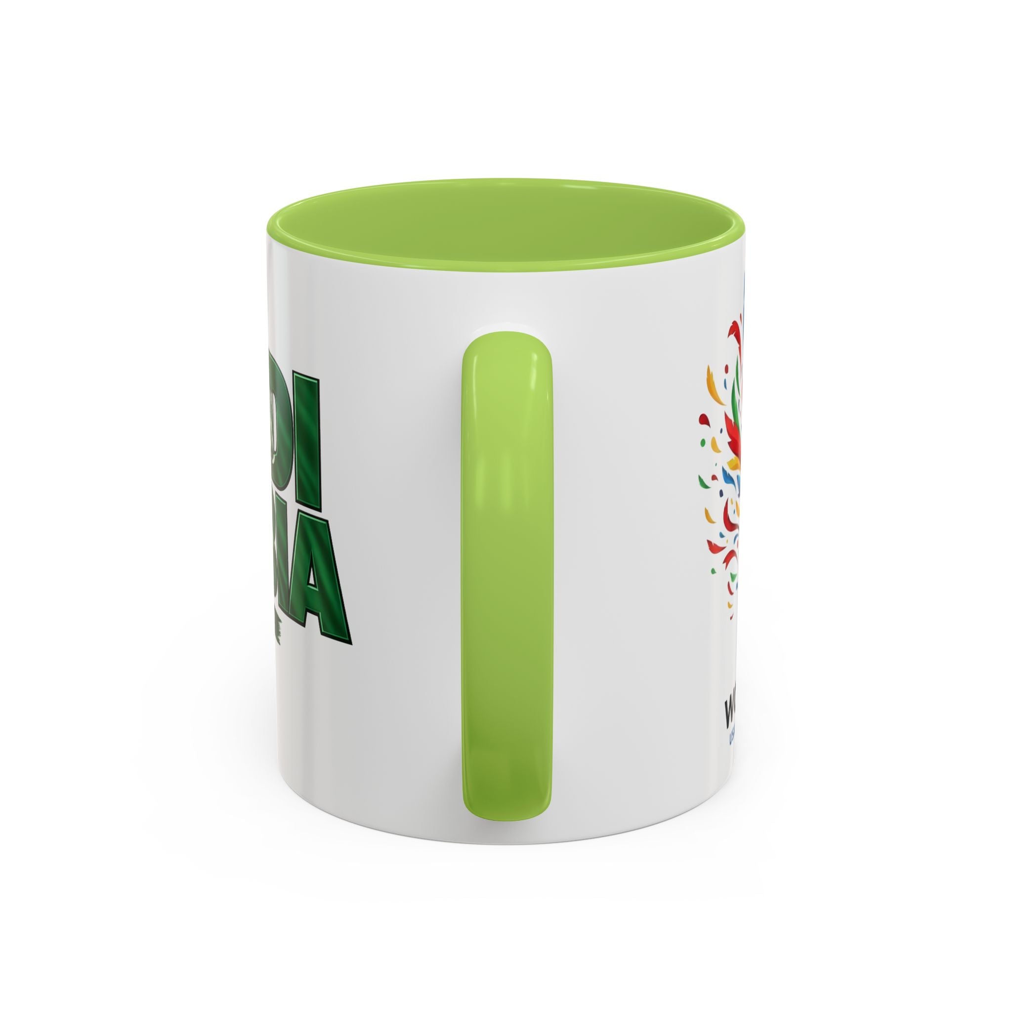 Saudi Arabia Typography Mug | Accent Coffee Mug, Green National Design, Soccer World Cup 2026, Gifts for Dad