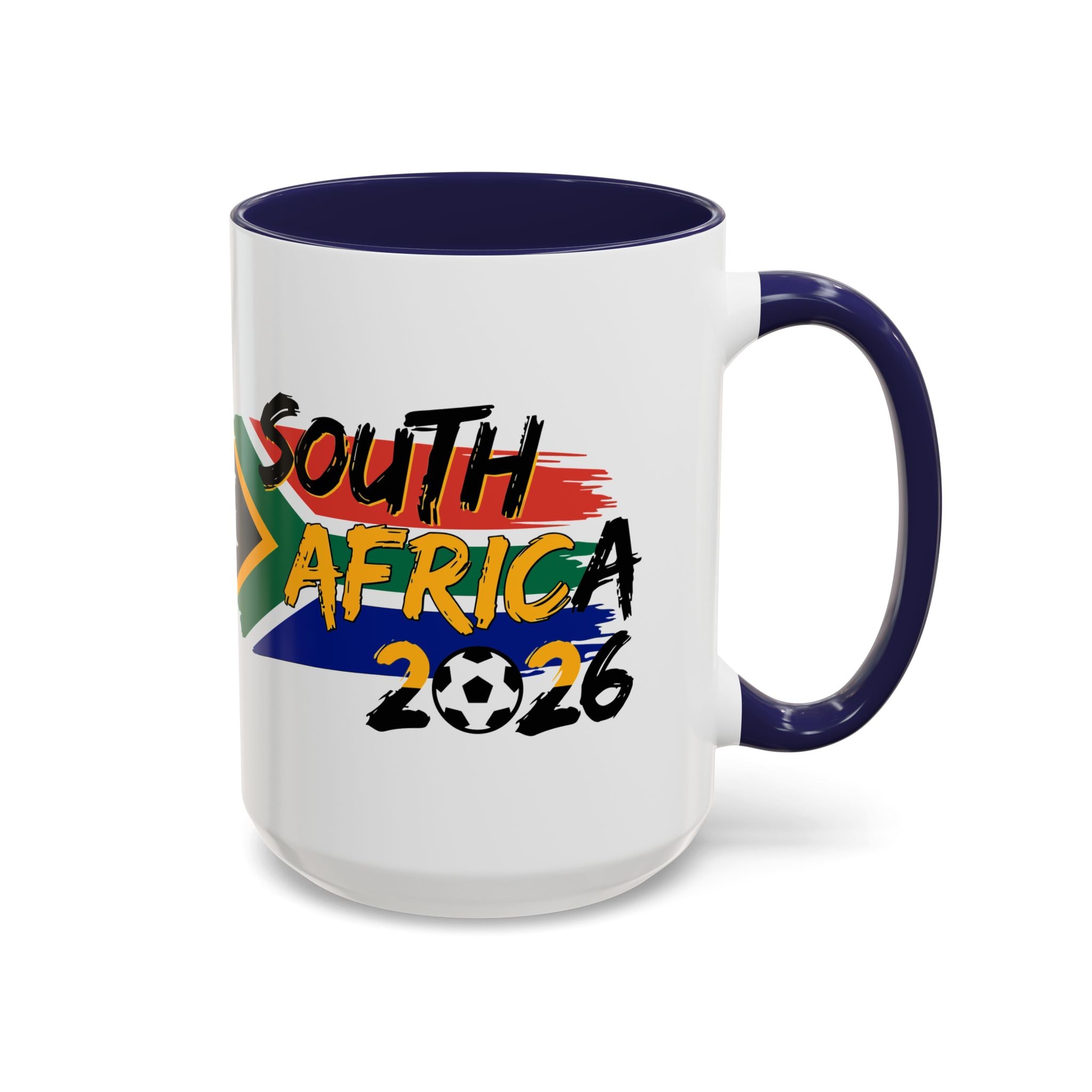 South Africa 2026 Soccer Flag Accent Coffee Mug | 11oz 15oz, Soccer World Cup 2026, Gift for Dad
