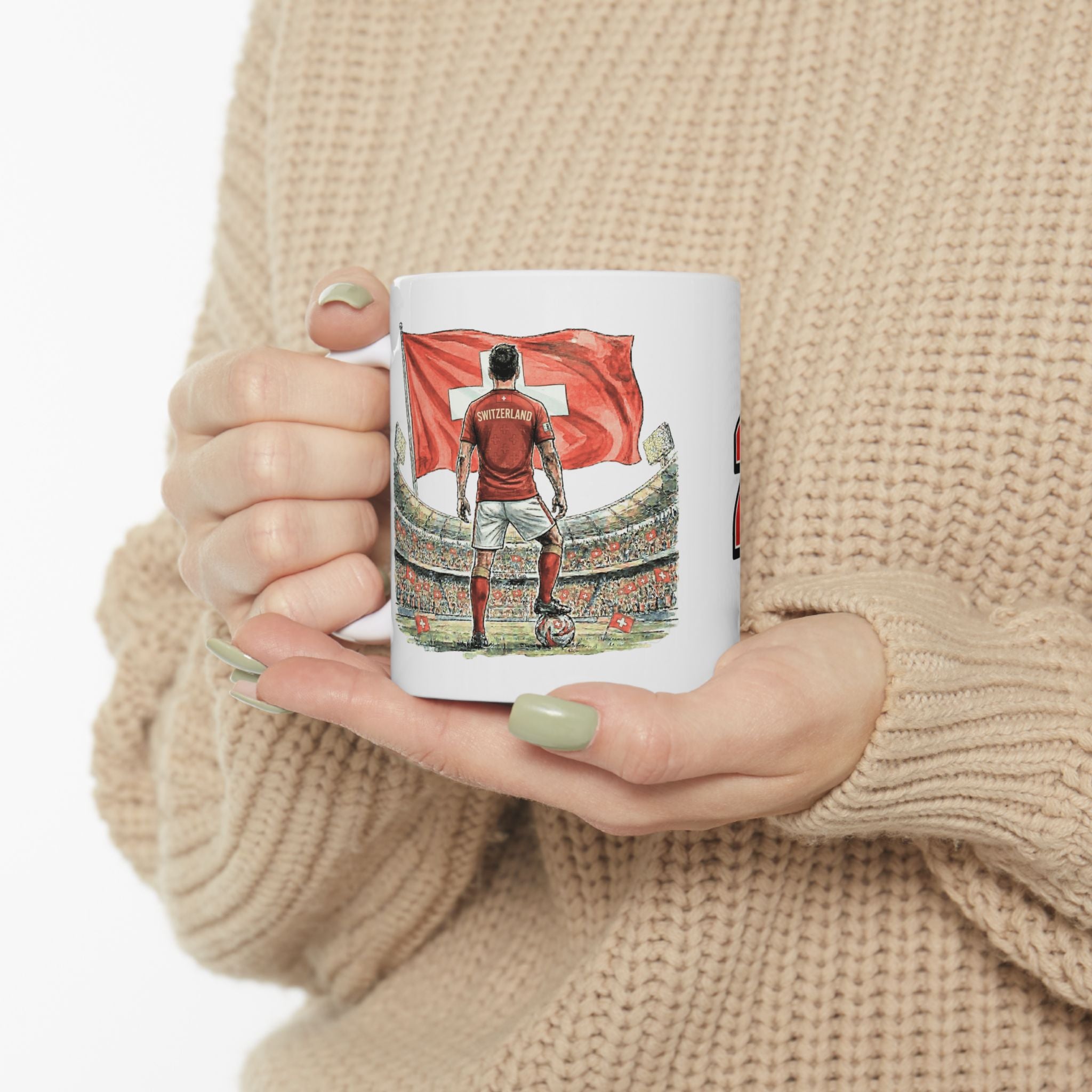 Switzerland World Cup 2026 Mug, Soccer Fan Gift, Switzerland Flag, Ceramic Coffee Cup