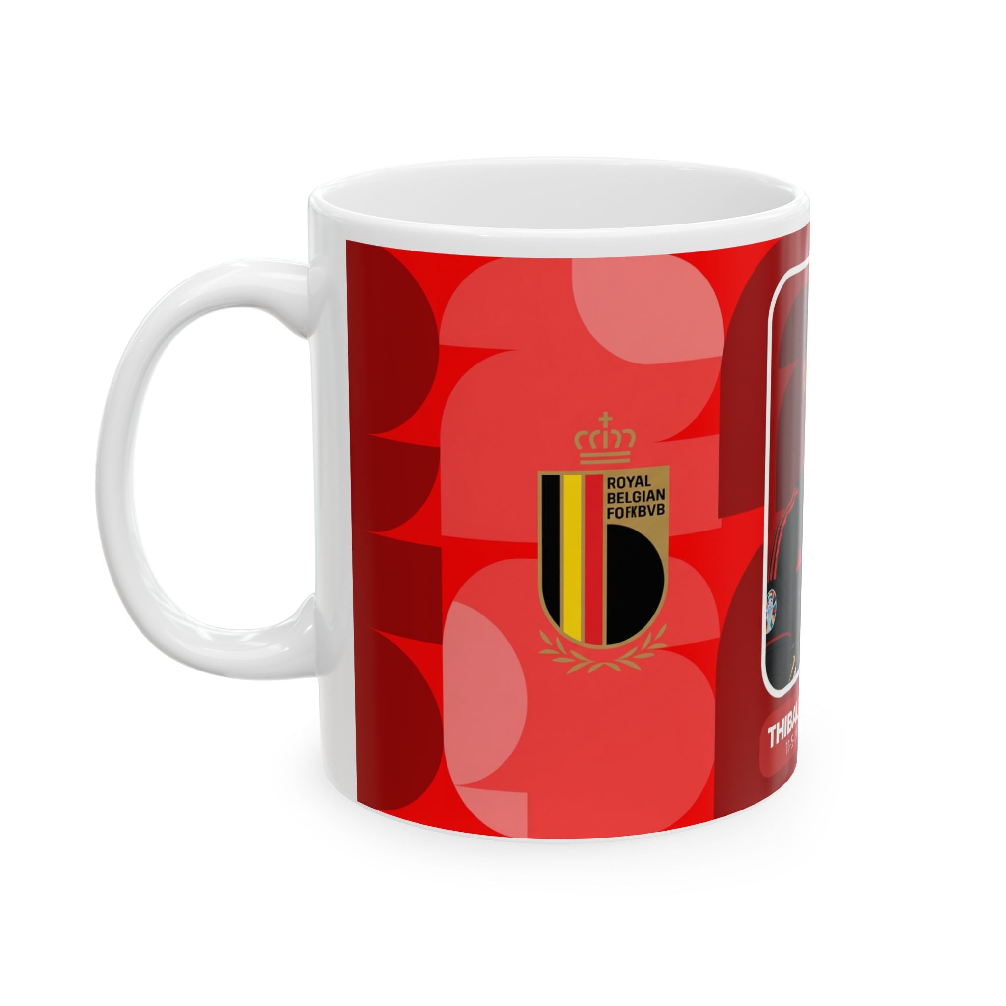 Belgium Soccer Player Thibaut Courtois Mug — Ceramic Coffee Cup (11oz/15oz), World Cup 2026 Mugs