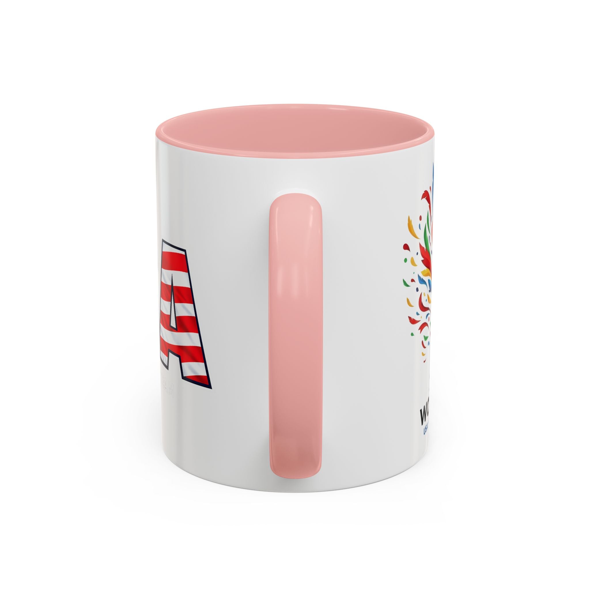 USA Flag Text Accent Coffee Mug | Patriotic American Stars Stripes Mug, Soccer World Cup 2026, Gifts for Dad