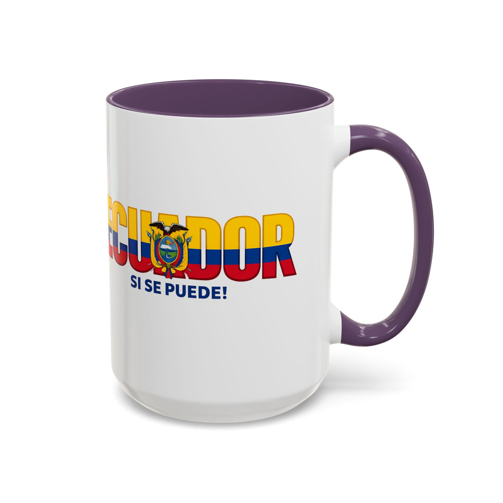 Ecuador Flag Text mug | Accent Coffee Mug (11/15oz), World Cup 2026, Gift for Dad, Father Day