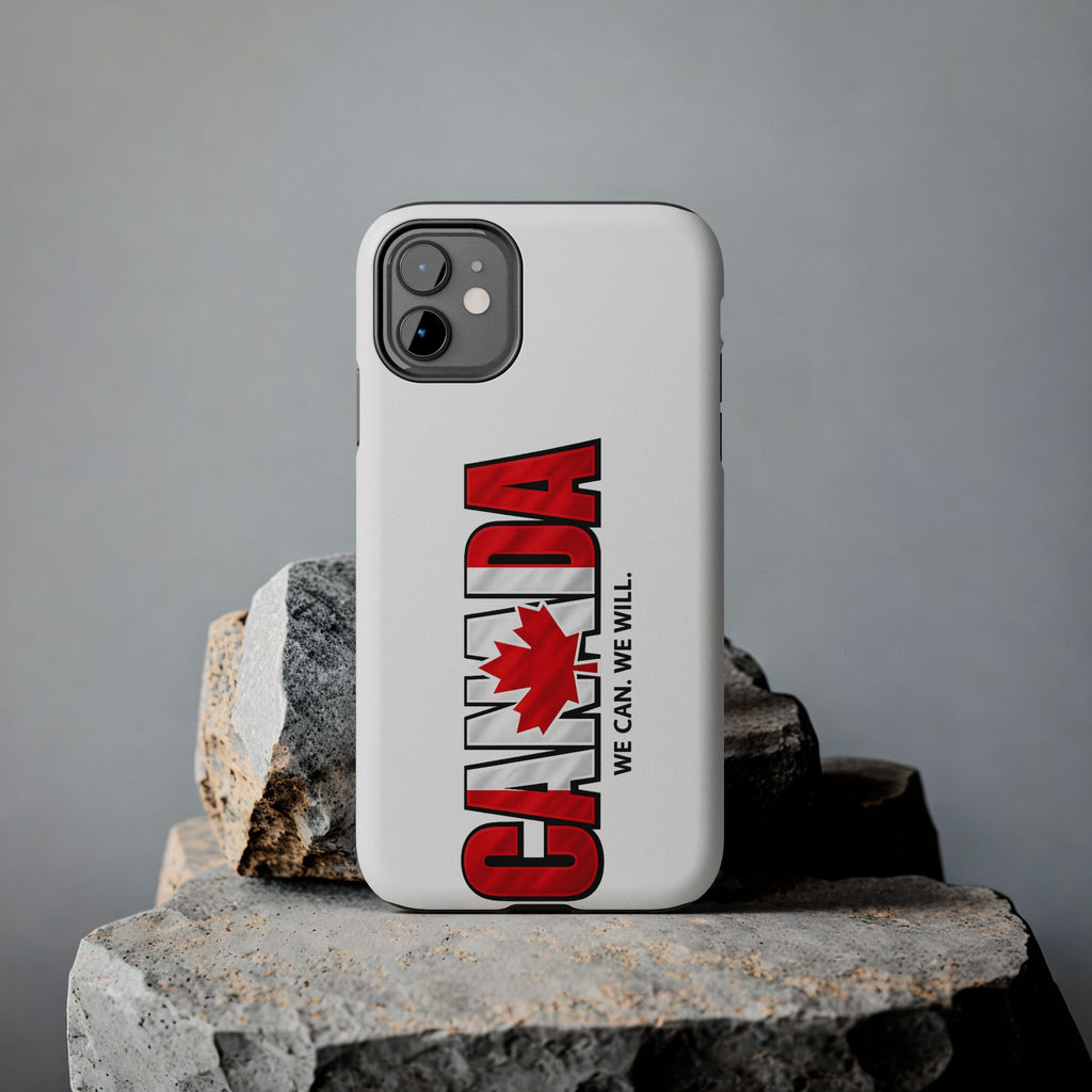 Canada Maple Leaf Phone Case | Canada text with red leaf, we can we will, Protective, Glossy, World Cup 2026