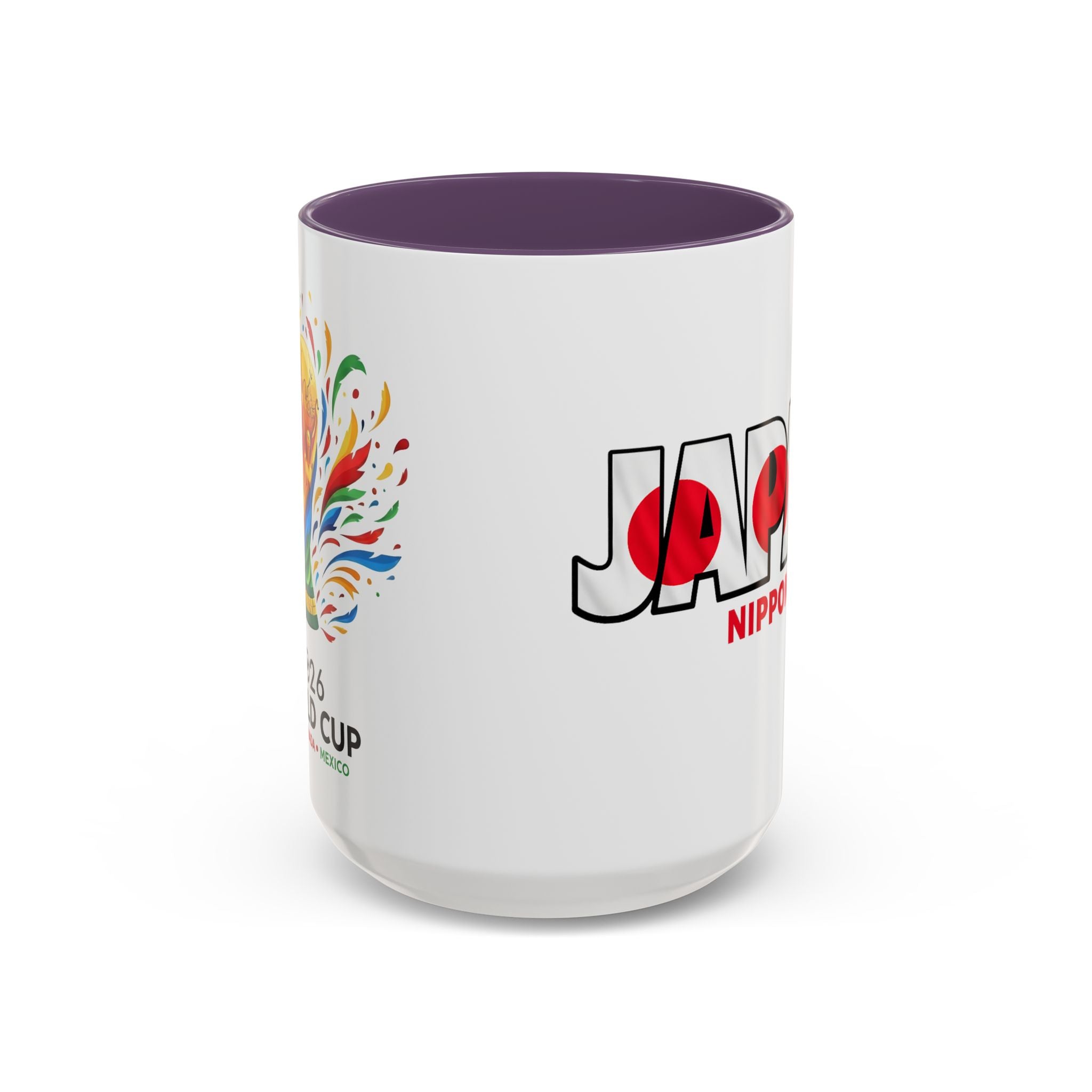Japan Nippon Text Accent Mug | Flag Lettering Coffee Cup, World Cup 2026, Gift for Dad
