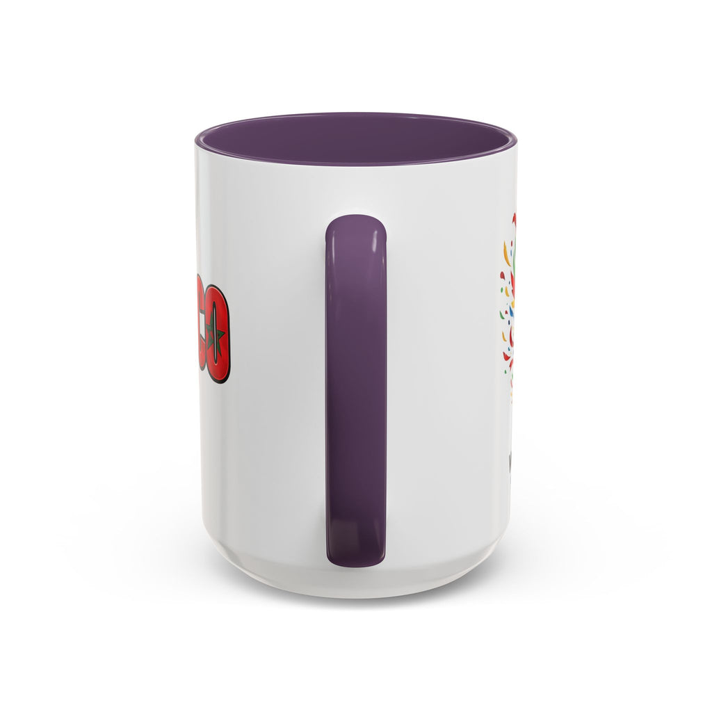 Morocco Flag Text Coffee Mug | Accent Coffee Mug (11, 15oz), World Cup 2026, Gifts for Dad