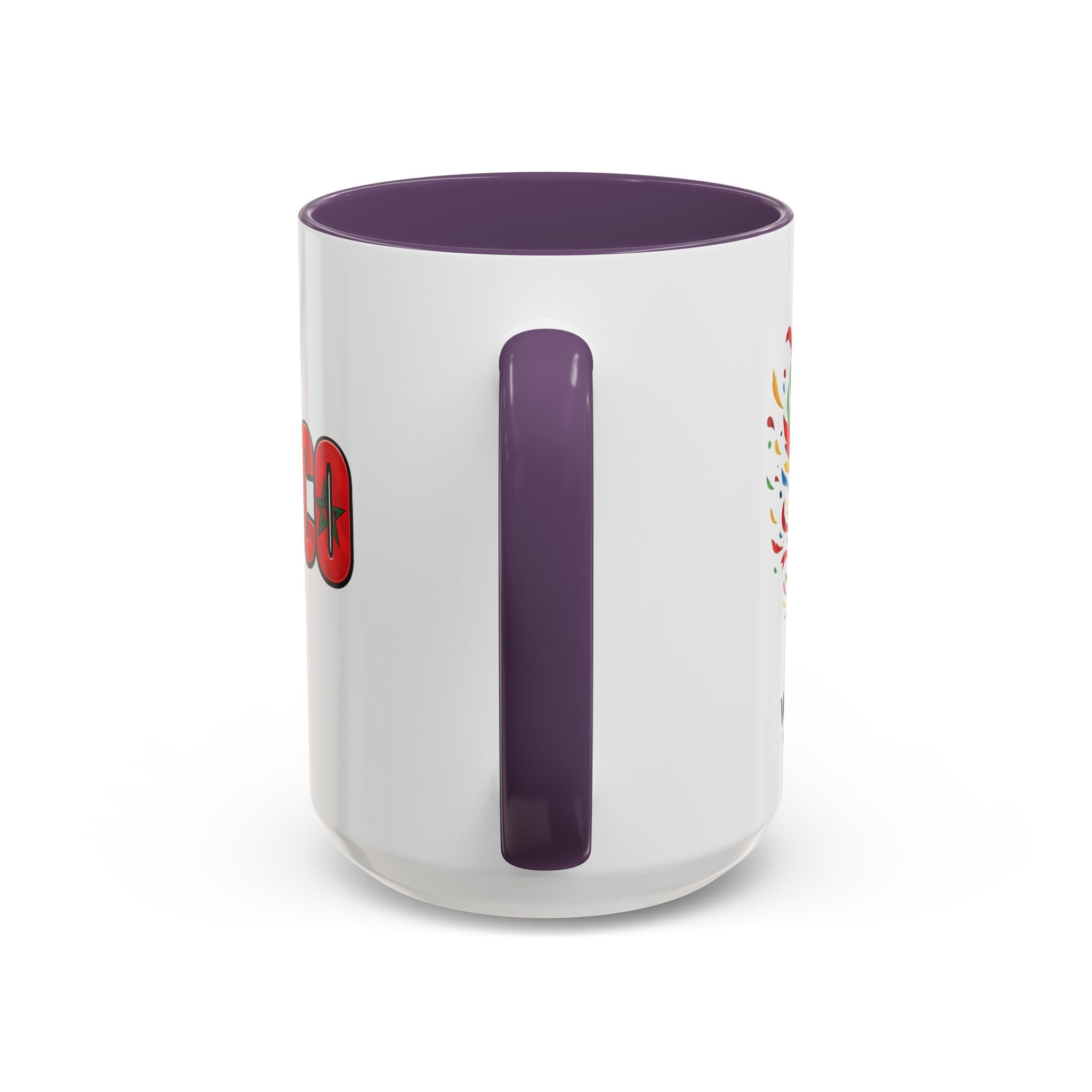 Morocco Flag Text Coffee Mug | Accent Coffee Mug (11, 15oz), World Cup 2026, Gifts for Dad