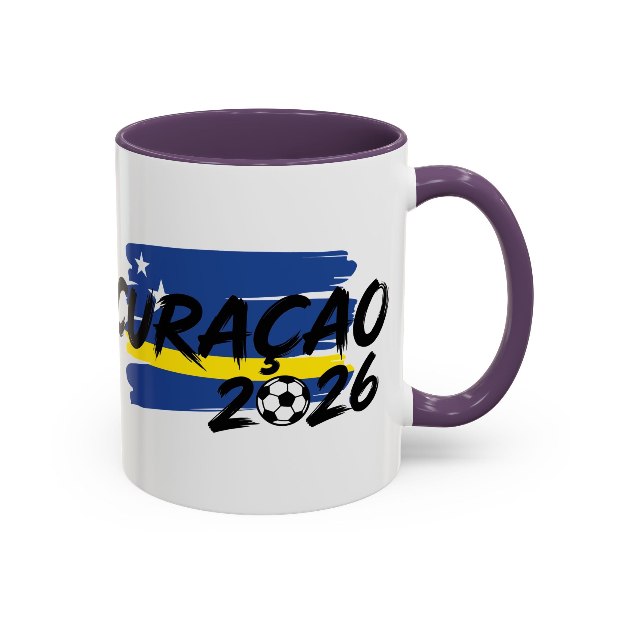 Curaçao 2026 Soccer Flag Accent Coffee Mug | 11oz 15oz,Soccer World Cup 2026, Gift For Dad