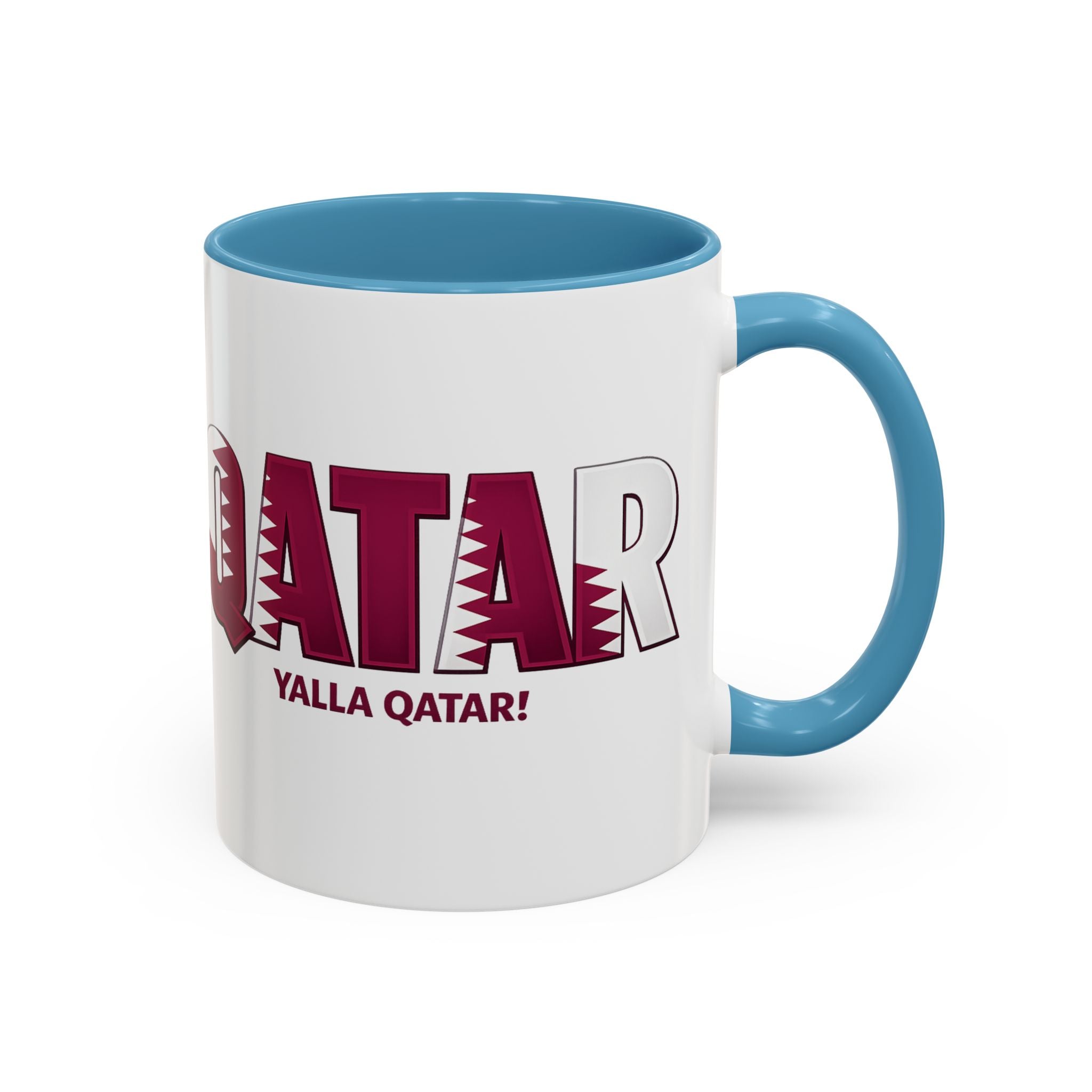 QATAR Yalla Qatar! Accent Coffee Mug | 11oz 15oz, Soccer World Cup 2026, Gifts for Dad