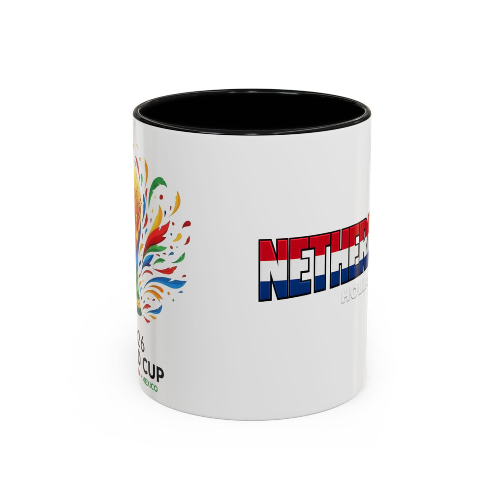 Netherlands Flag Text Coffee Mug | Accent 11oz 15oz, World Cup 2026, Gift for Dad