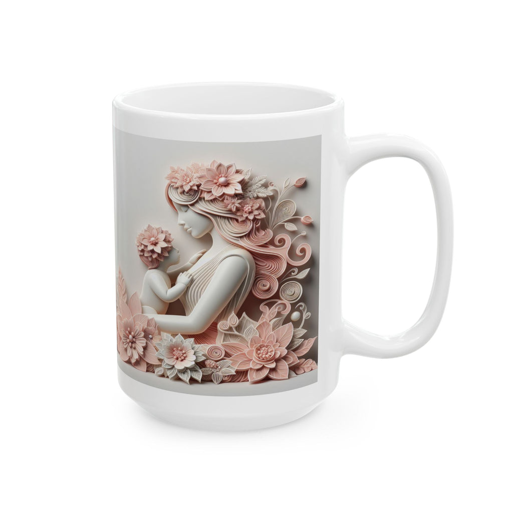 Blush Floral Baroque Mug | Ceramic Coffee Cup, Mother's Day Sale