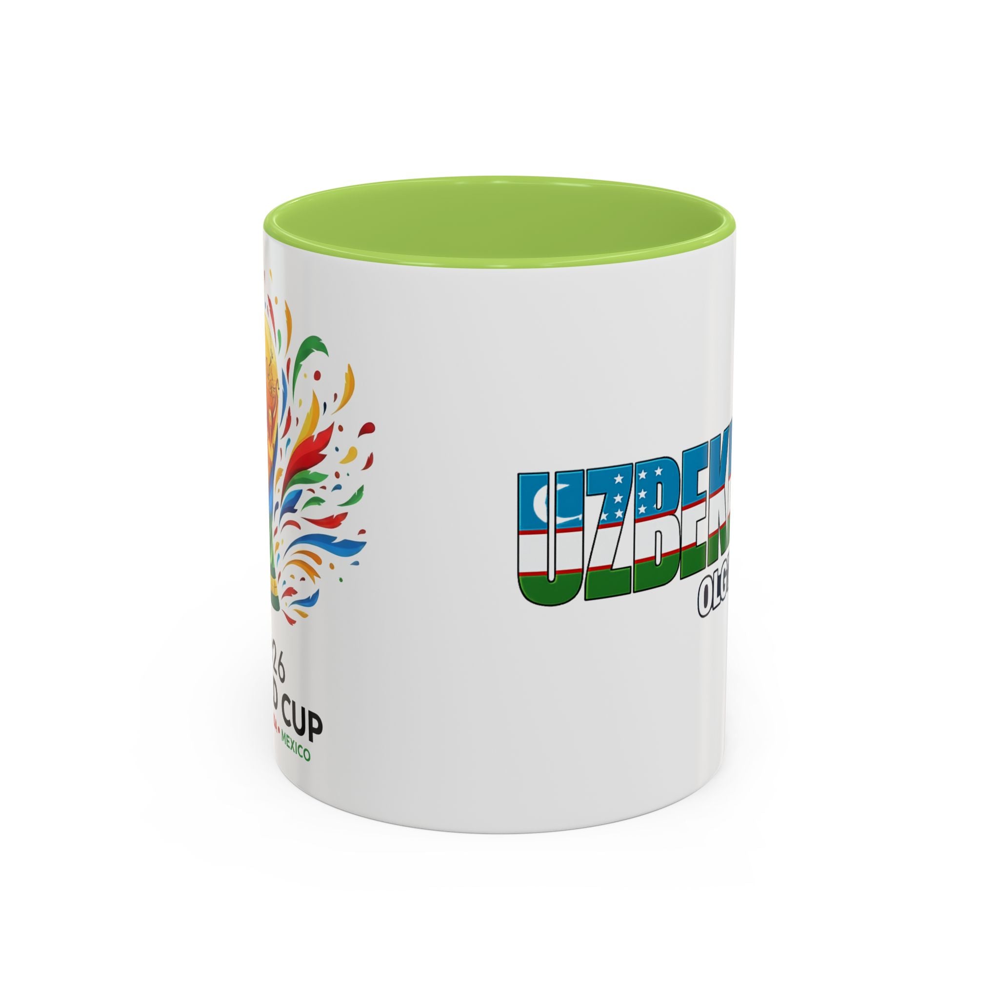 Uzbekistan Flag Typography Coffee Mug | Accent 11oz/15oz, Soccer World Cup 2026, Gift for Dad
