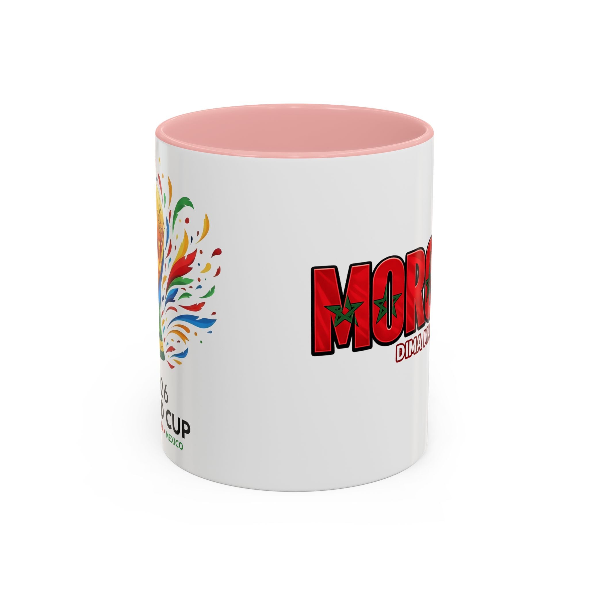 Morocco Flag Text Coffee Mug | Accent Coffee Mug (11, 15oz), World Cup 2026, Gifts for Dad
