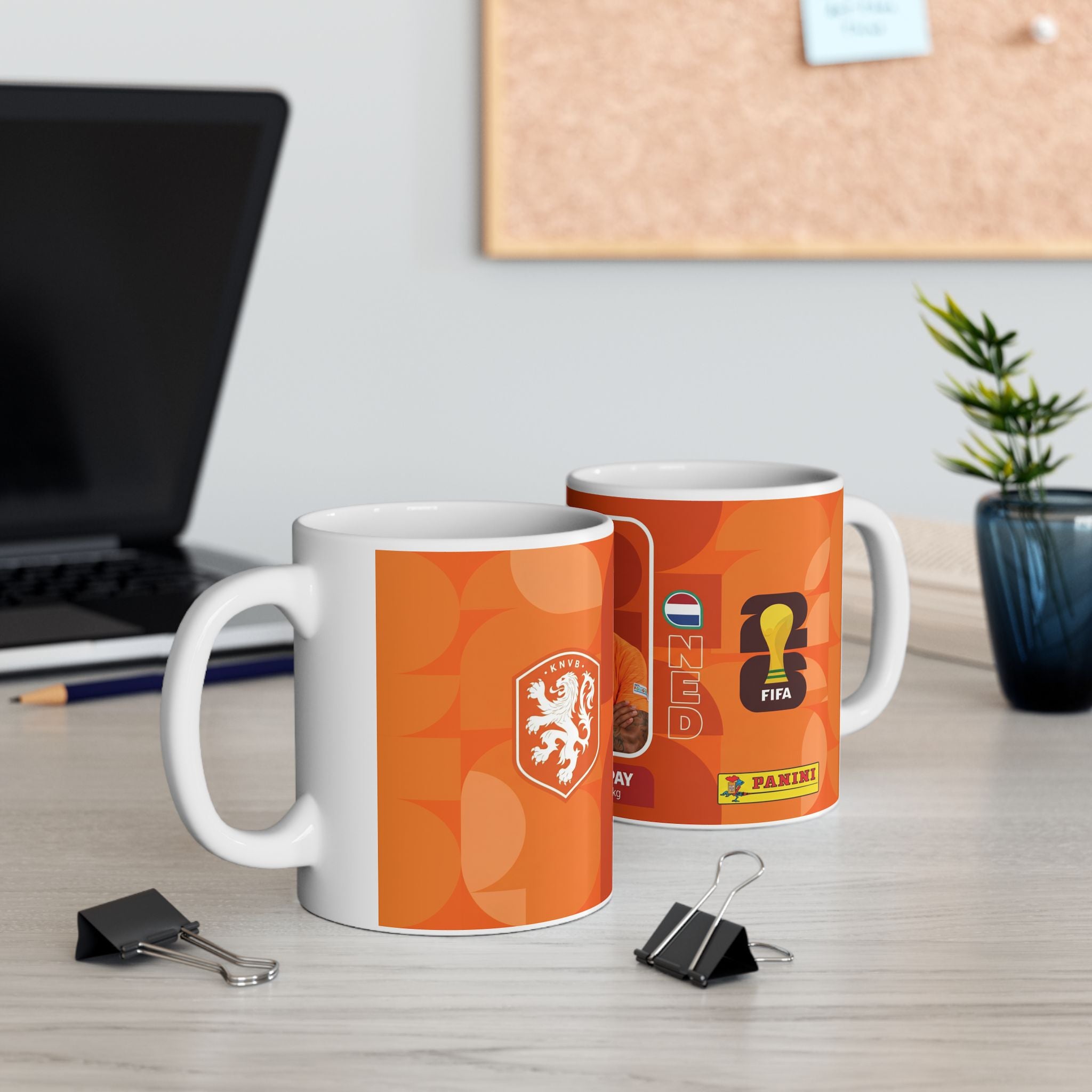 Netherlands Soccer Player Memphis Depay Mug —  Ceramic Coffee Cup (11oz/15oz), World Cup 2026 Mugs