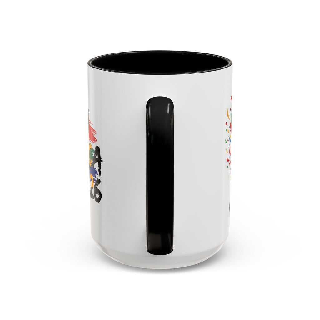 South Africa 2026 Soccer Flag Accent Coffee Mug | 11oz 15oz, Soccer World Cup 2026, Gift for Dad