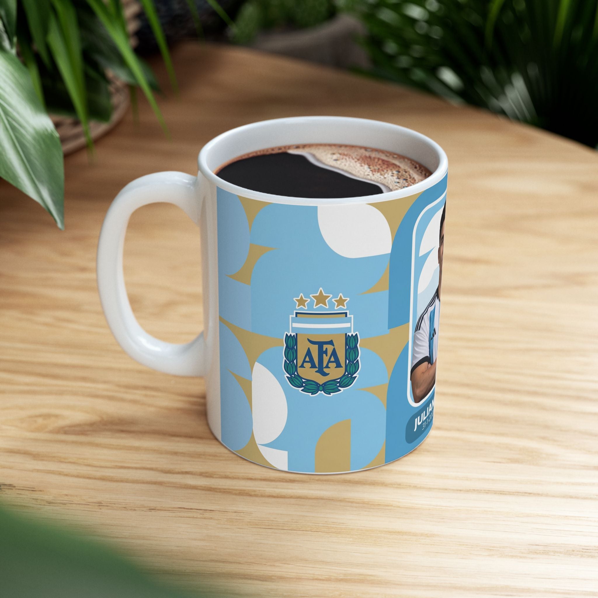 Argentina Soccer Player Julian Alvarez Mug — Ceramic Coffee Cup (11oz/15oz), World Cup 2026 Mugs