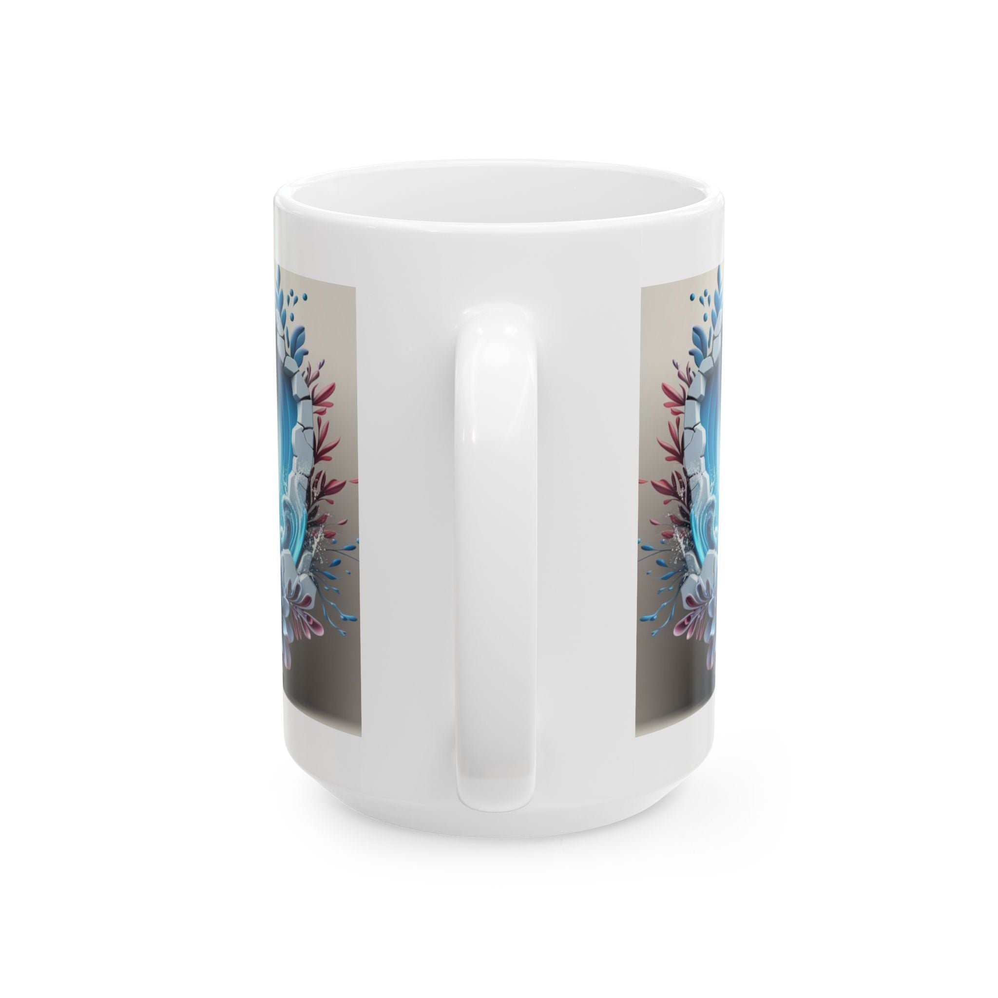 Blue Floral Skull Mug | Ceramic Coffee Cup, Mother's Day Sale