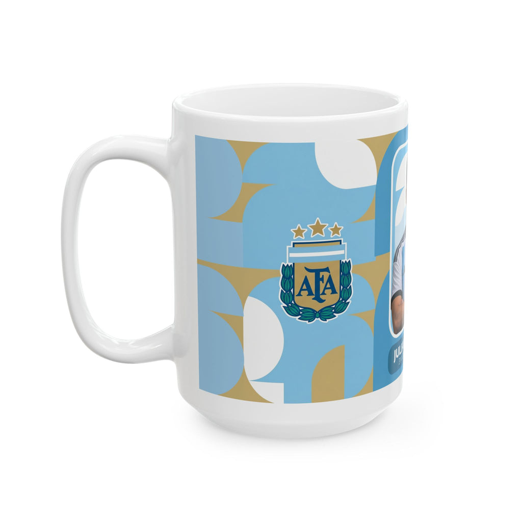 Argentina Soccer Player Julian Alvarez Mug — Ceramic Coffee Cup (11oz/15oz), World Cup 2026 Mugs