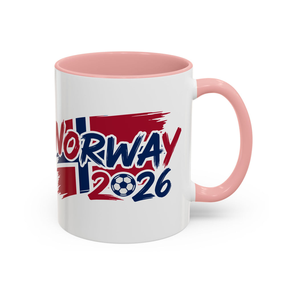 Norway 2026 Soccer Flag Accent Coffee Mug | 11oz 15oz, World Cup 2026, Gift for Dad