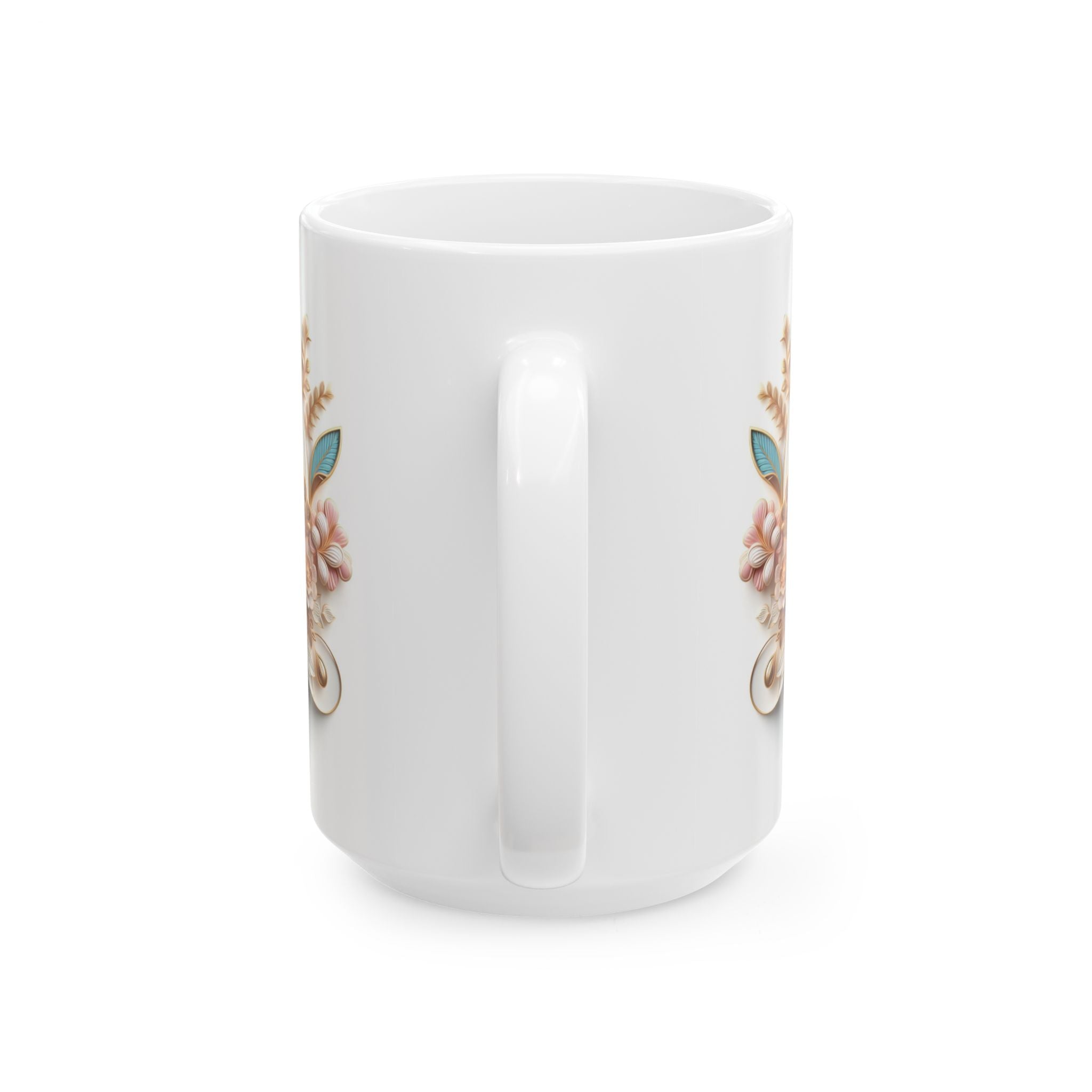 Vintage Floral Design Mug | Ceramic Coffee Cup, Mother's Day Sale
