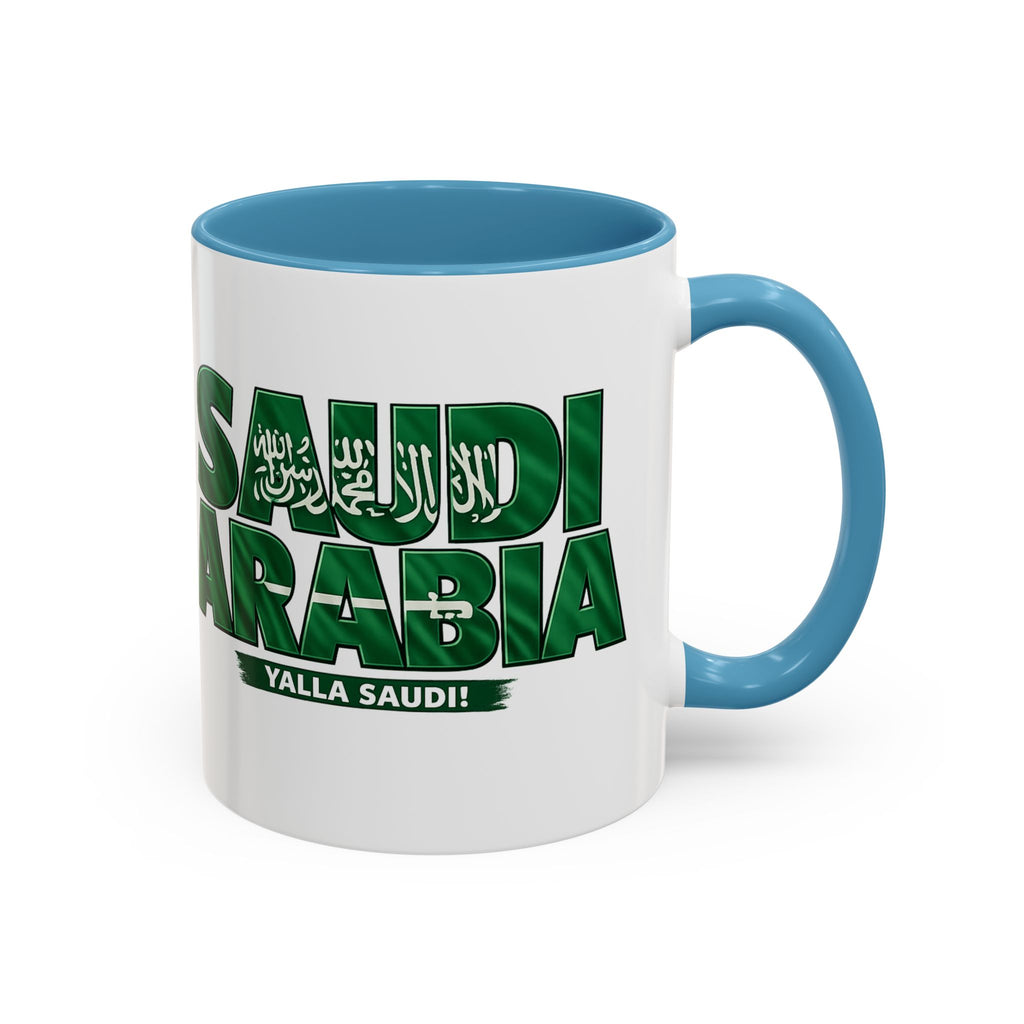 Saudi Arabia Typography Mug | Accent Coffee Mug, Green National Design, Soccer World Cup 2026, Gifts for Dad