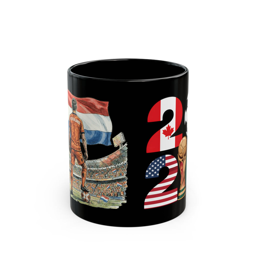 Netherlands World Cup 2026 Mug | Black Ceramic Coffee Cup, Gift For Dad