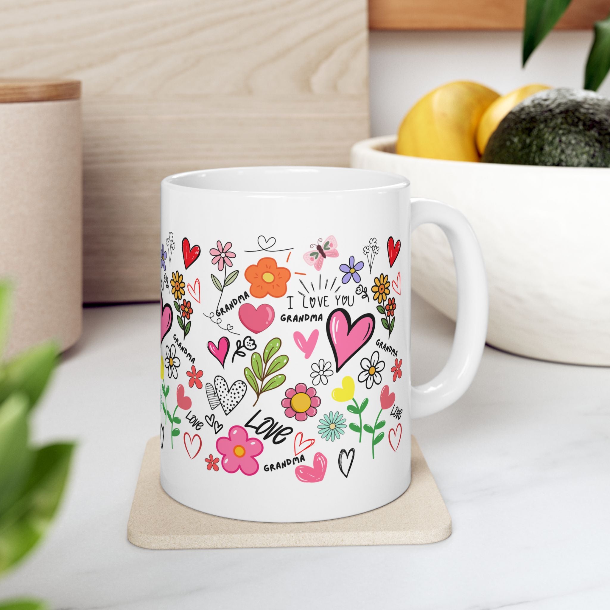 Mother's Day coffee mug, gift for mom, floral happy mothers day cup