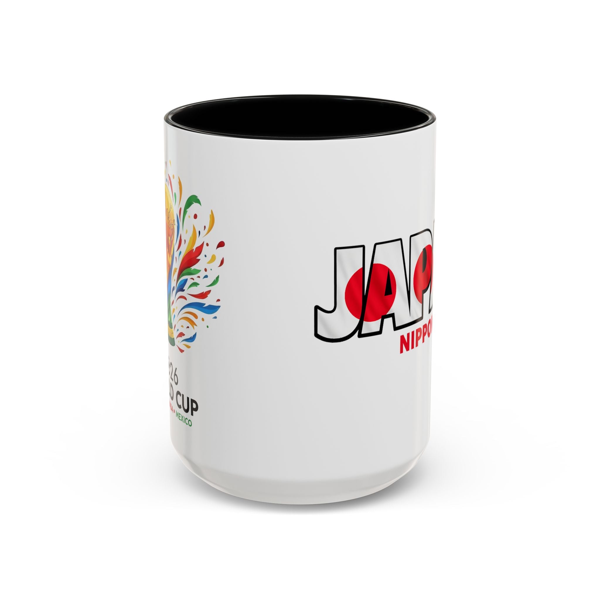 Japan Nippon Text Accent Mug | Flag Lettering Coffee Cup, World Cup 2026, Gift for Dad