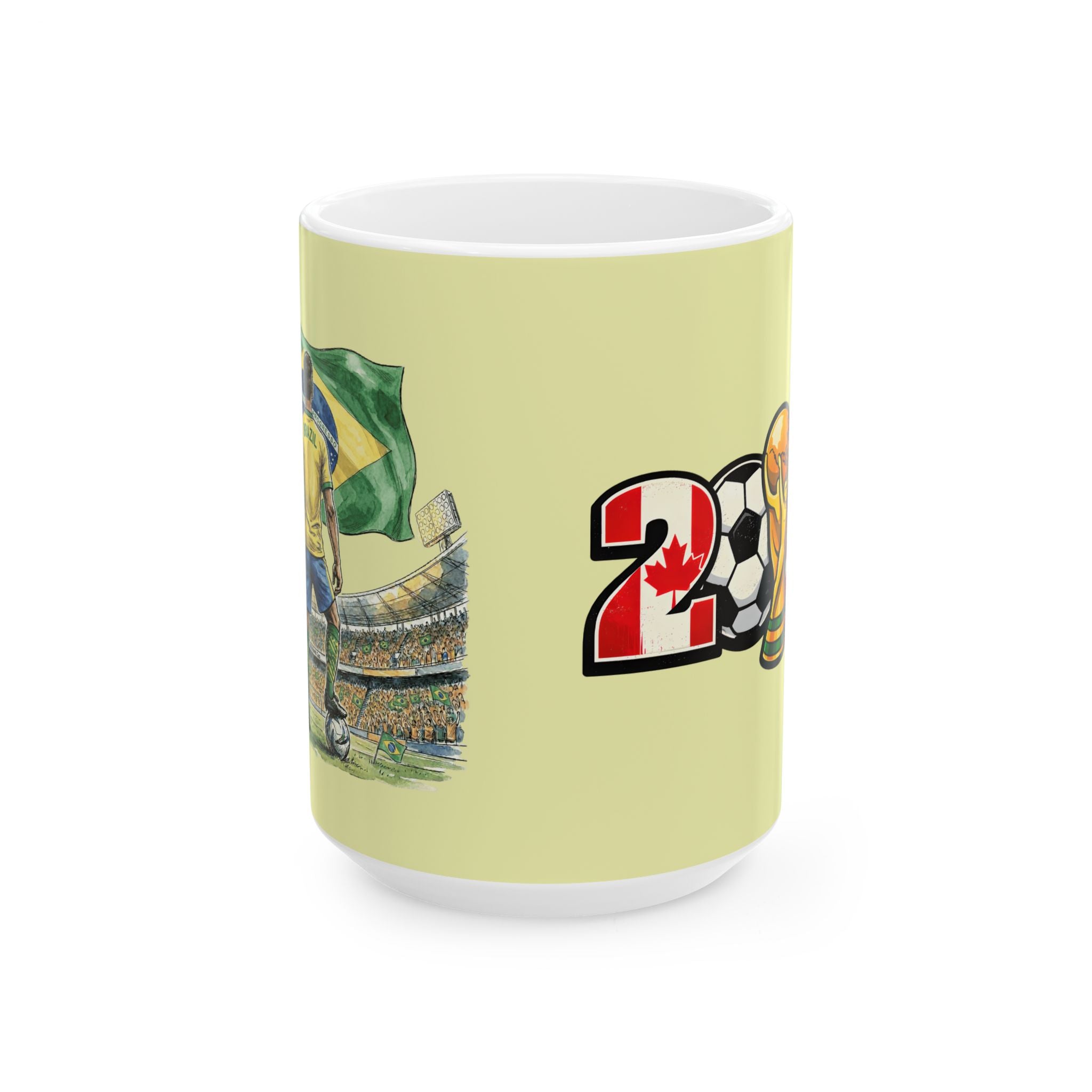 Brazil Soccer World Cup 2026, Ceramic Coffee Mug, Brazil Flag, Fan Gift
