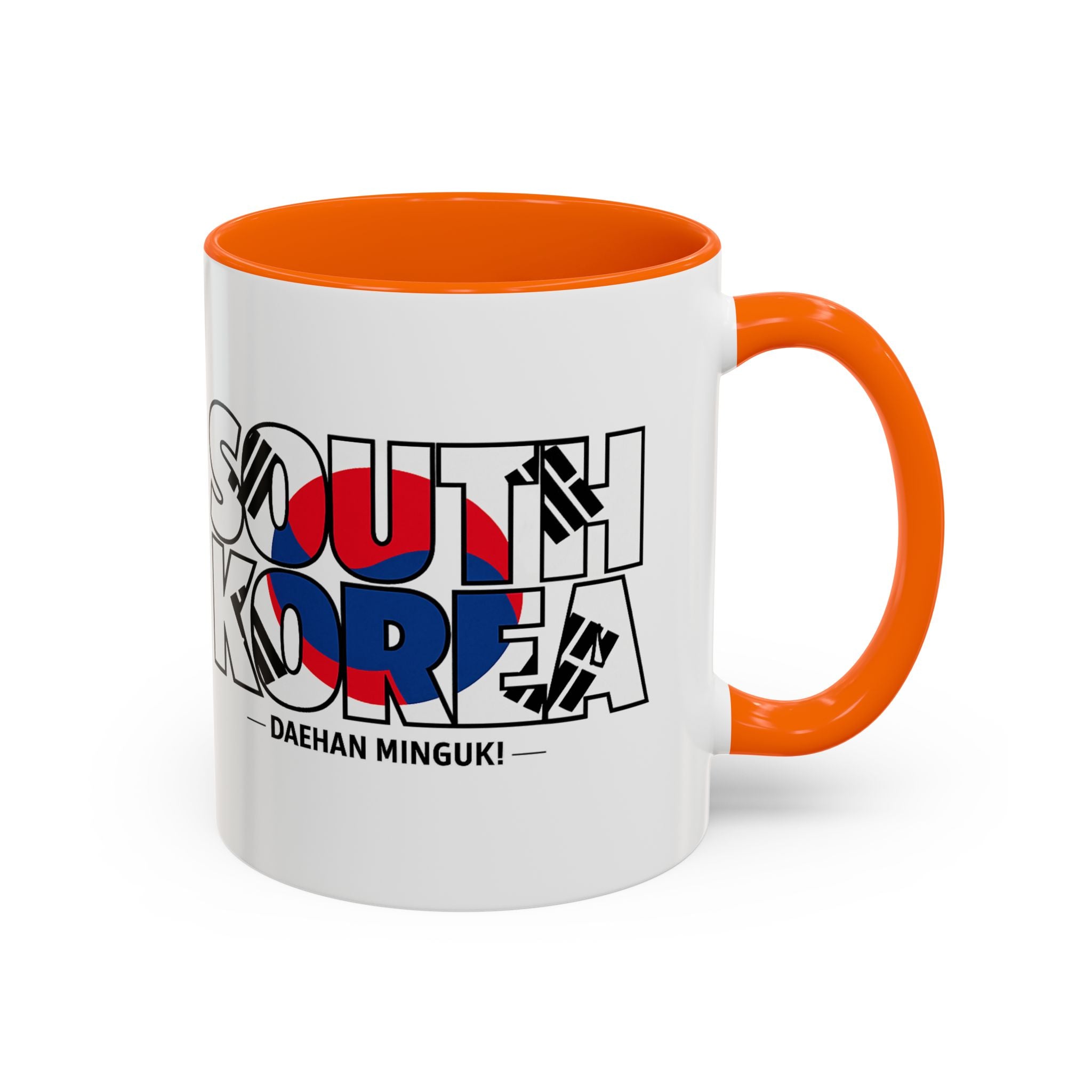 South Korea flag text Accent Coffee Mug | Korean travel souvenir, Soccer World Cup 2026, Gifts for Dad