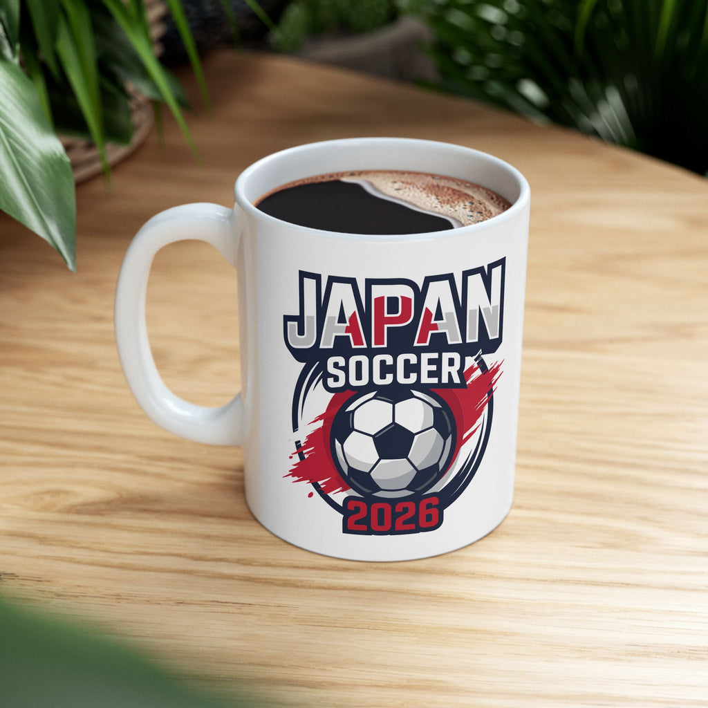 Japan Soccer Flag Mug | Soccer Ball, World Cup 2026 Coffee Mugs, Gift For Dad,