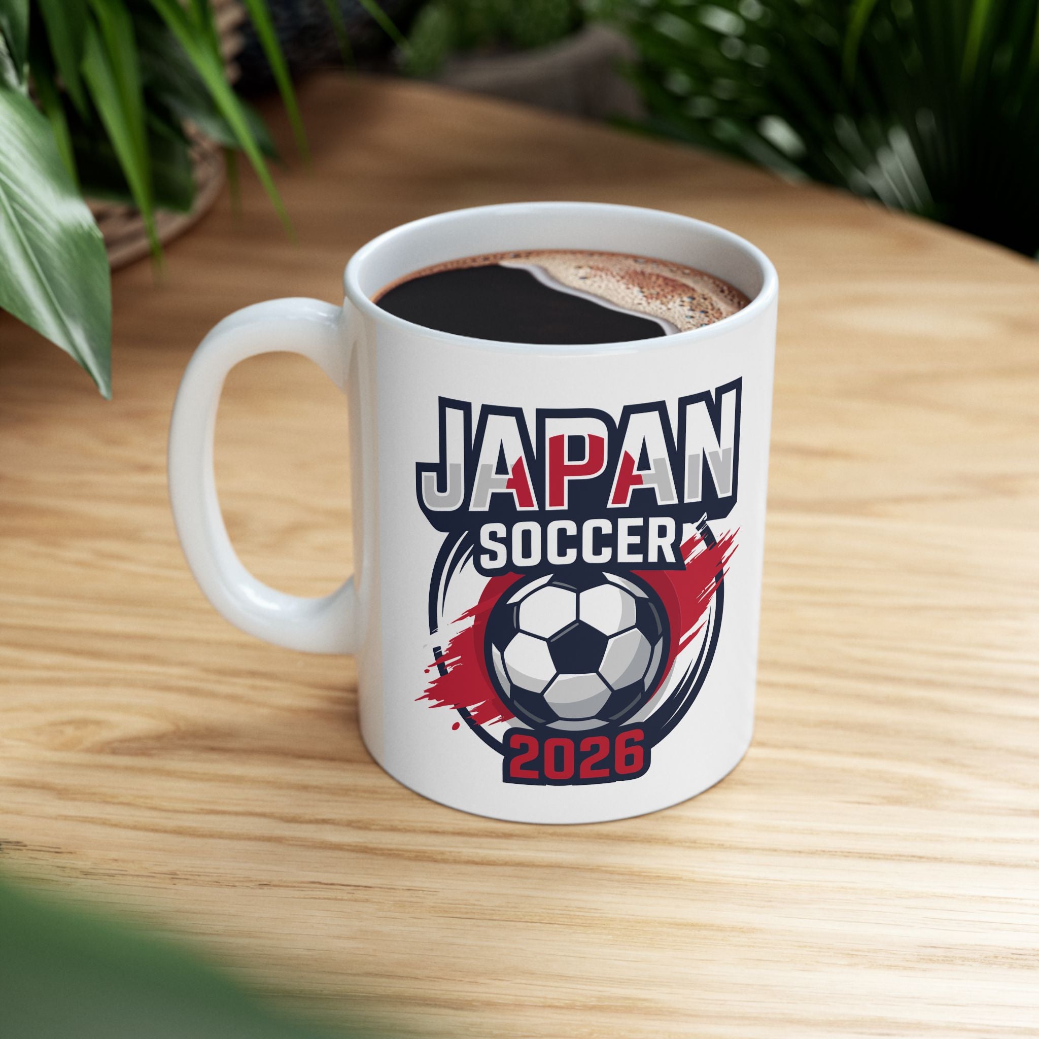 Japan Soccer Flag Mug | Soccer Ball, World Cup 2026 Coffee Mugs, Gift For Dad,