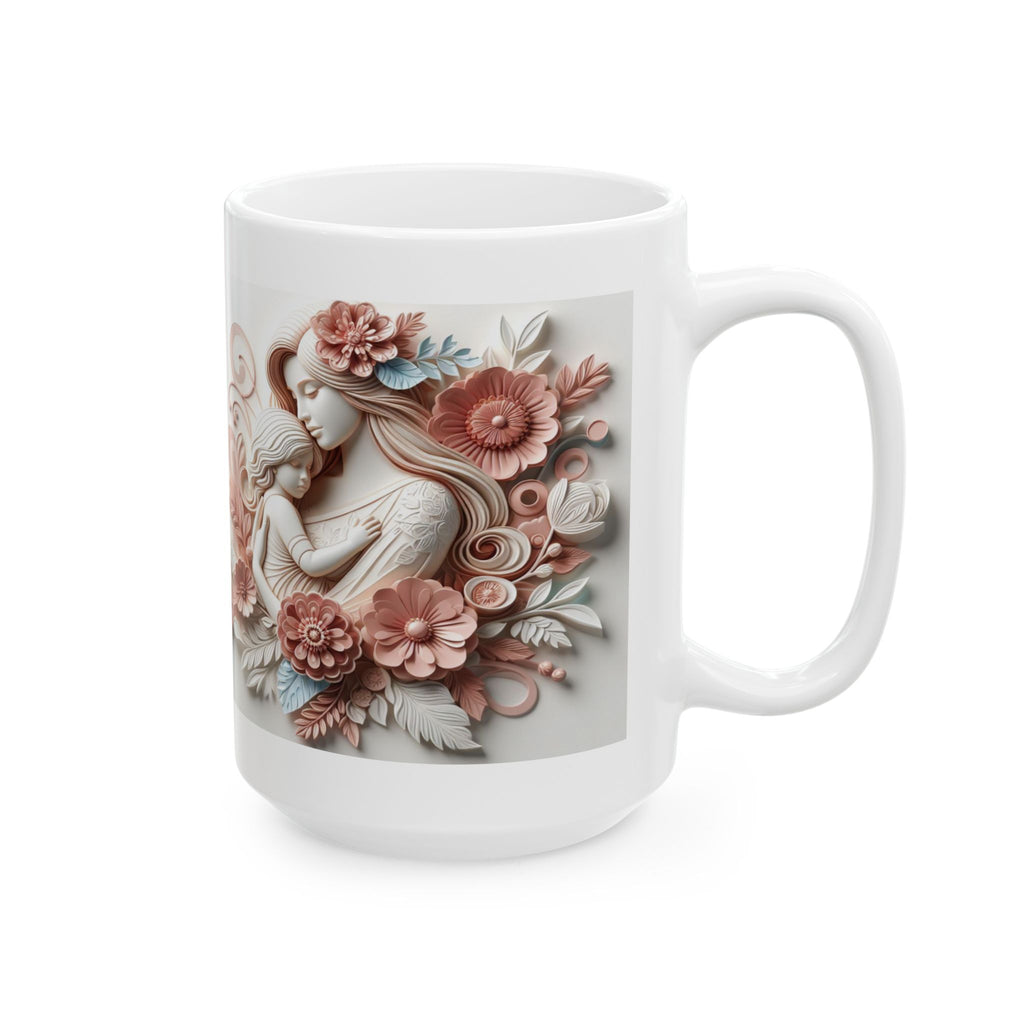 Vintage Angel Illustration Mug | Floral Cherub Ceramic Mug, Mother's Day Sale