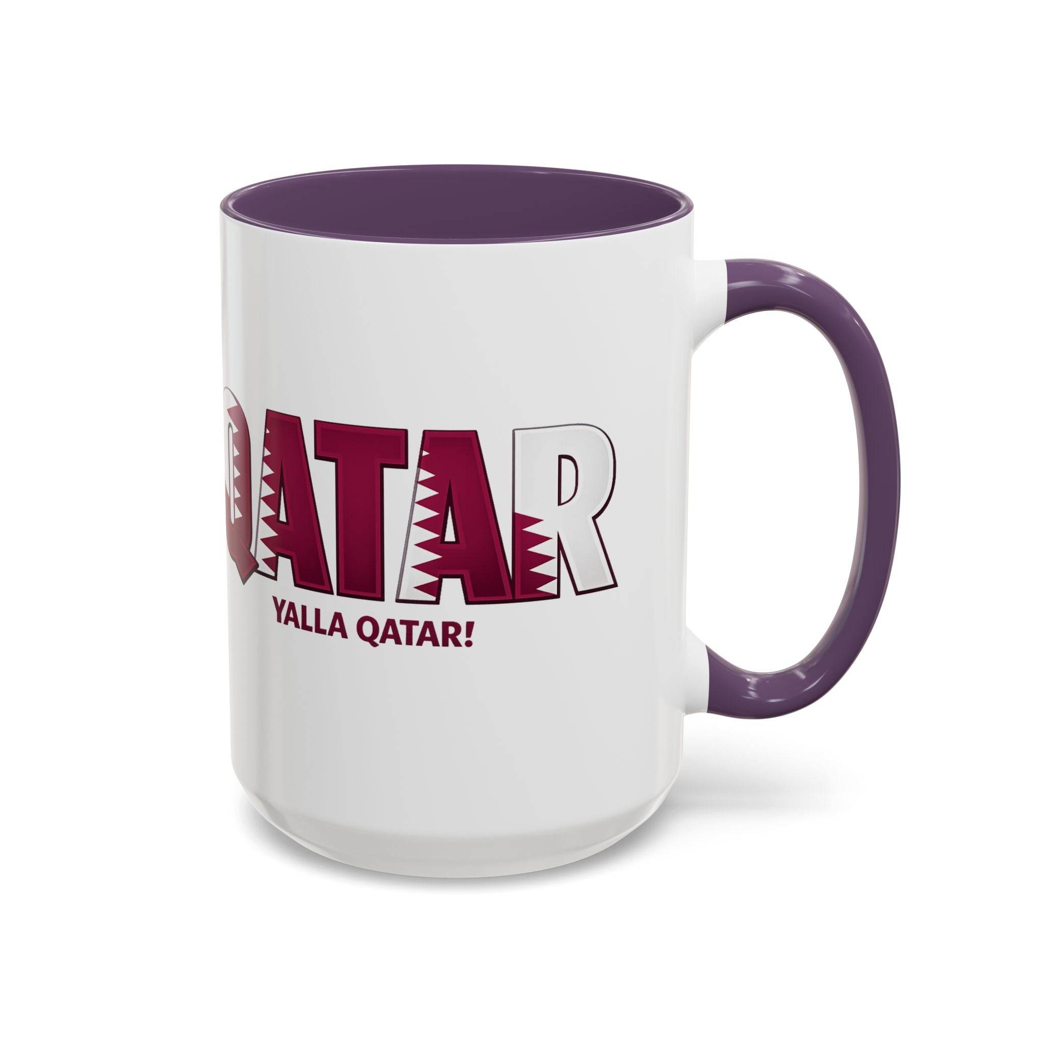 QATAR Yalla Qatar! Accent Coffee Mug | 11oz 15oz, Soccer World Cup 2026, Gifts for Dad